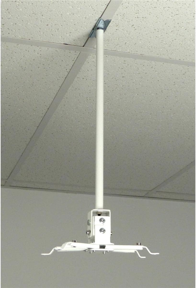ALZO Suspended Drop Ceiling Video Projector Mount with Scissor Clamp for T-Bar Attachment