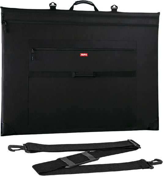 Nicpro Light Weight Art Portfolio Bag, 32 x 42 Extra Large Art Portfolio Case with Detachable Shoulder Strap, Leather Corners, Carrying Storage Case for Artwork, Canvas, Poster, Sketching, and Drawing