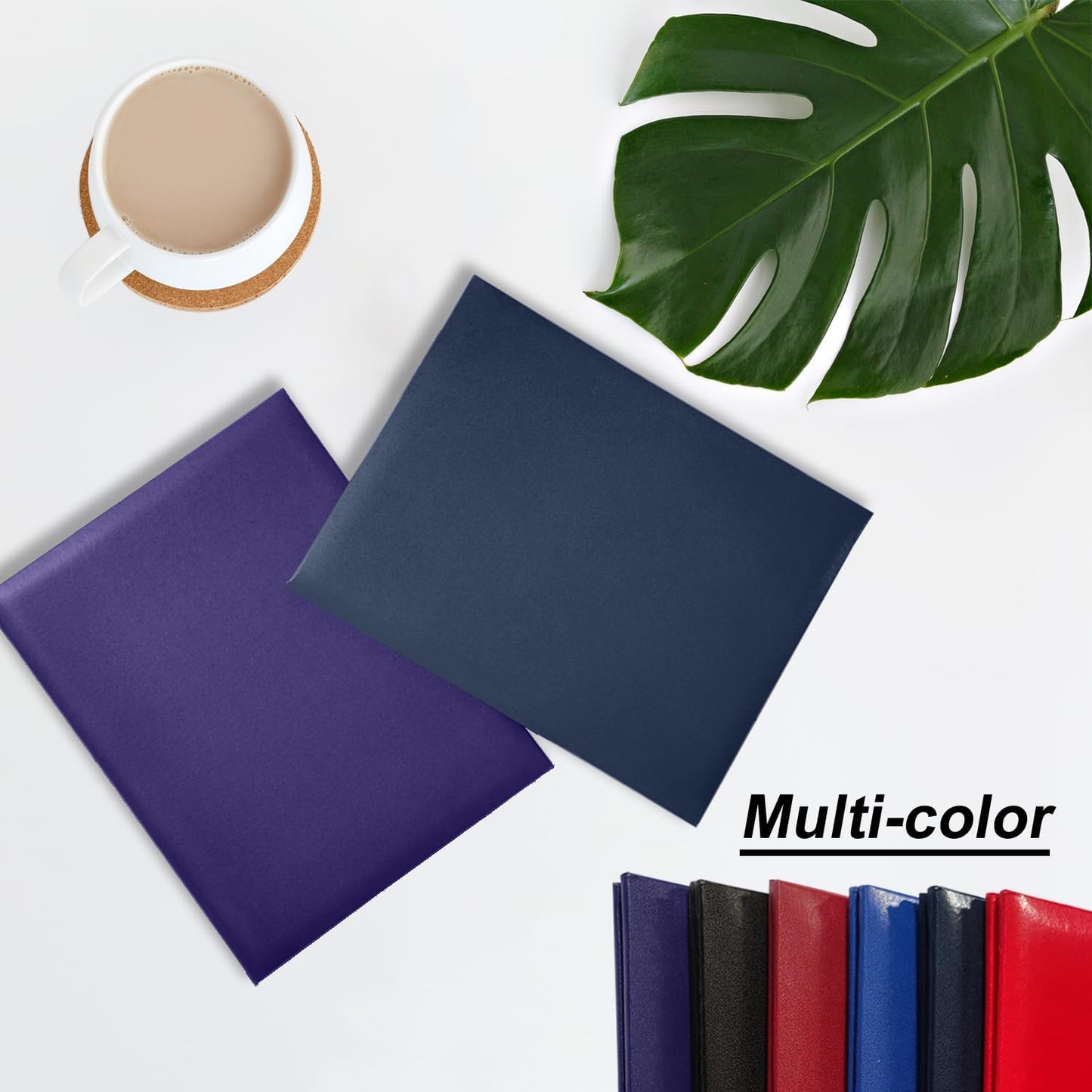 Certificate Holders 8.5"x11" Graduation Diploma Cover Document Leather Folders,Navy Blue-2 Pack