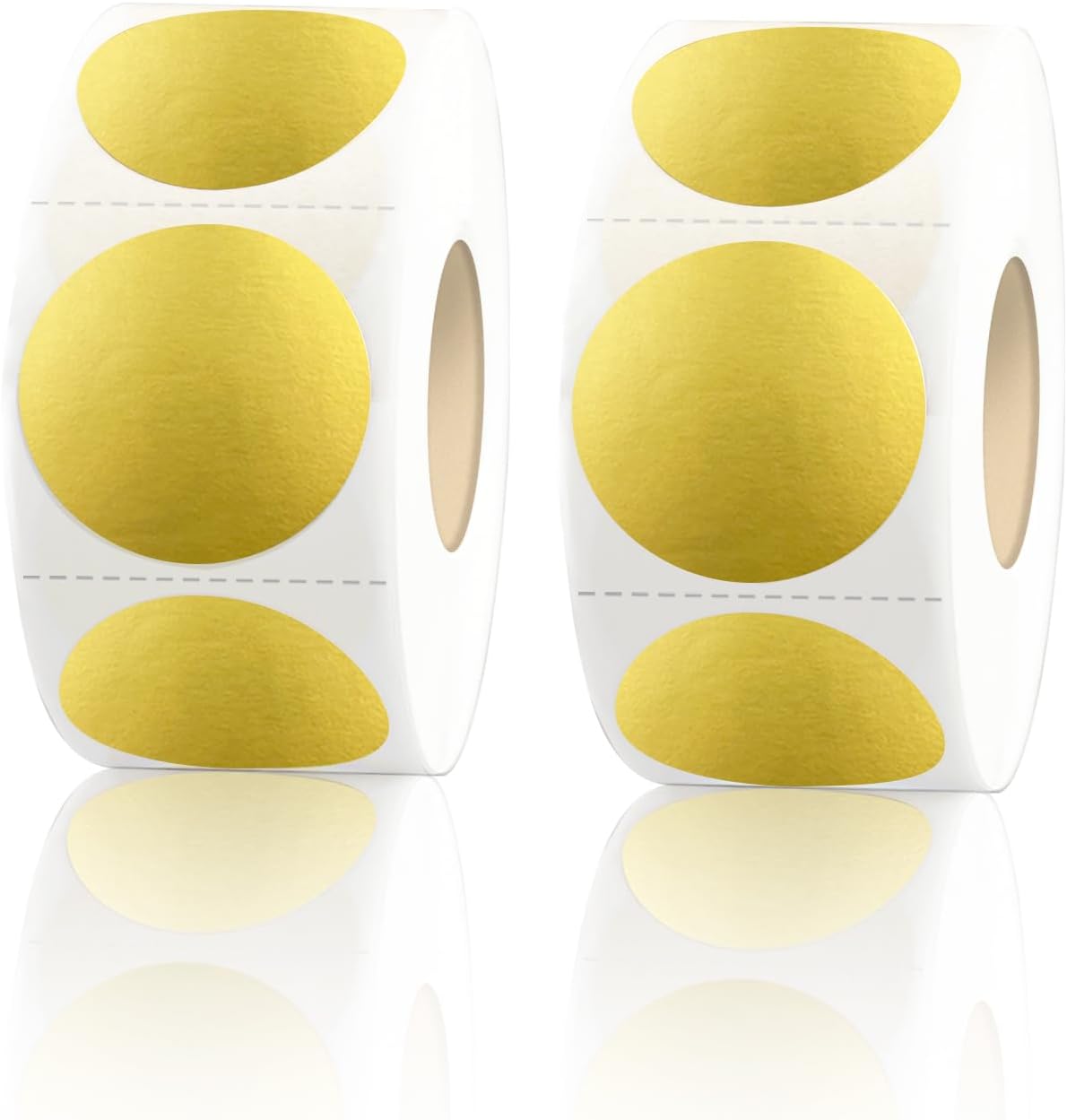 STARLIBOO 1 inch Gold Dot Stickers, Round Color Coding Circle Dot Labels, 1600pcs Permanent Adhesive Circle Garage Sale Sticker (2 Rolls)