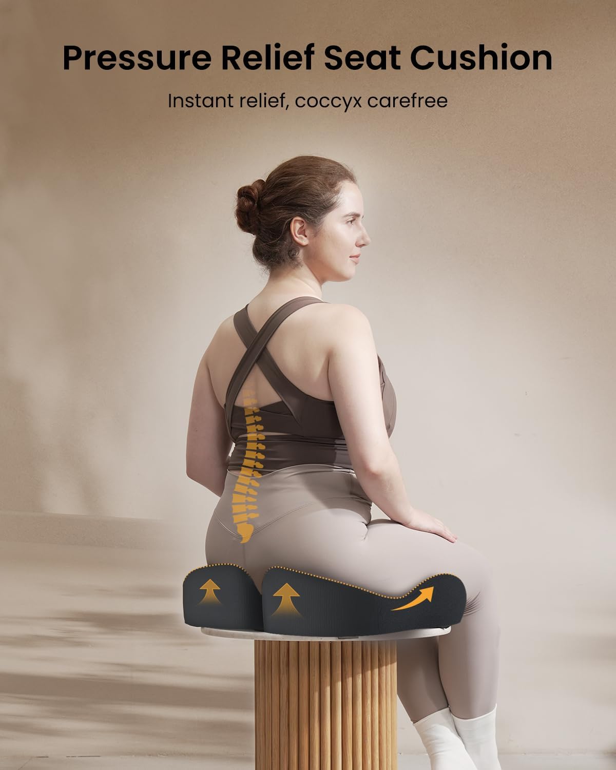 ProtoArc Extra Large Seat Cushions for Office Chairs, Ergonomic Memory Foam Seat Cushion for Home, Extra Cover, Car Seat Cushions for Driving, Pressure Relief Pad for Sciatica - Black