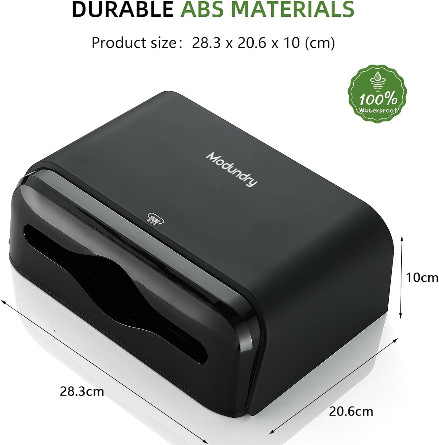 Wall Mount Paper Towel Dispensers, Multifold Paper Towel Dispenser with Smart Lock, Adhesive No Drilling Install, Hand Towel Holder for Home Bathroom,Restroom, Office (Black)