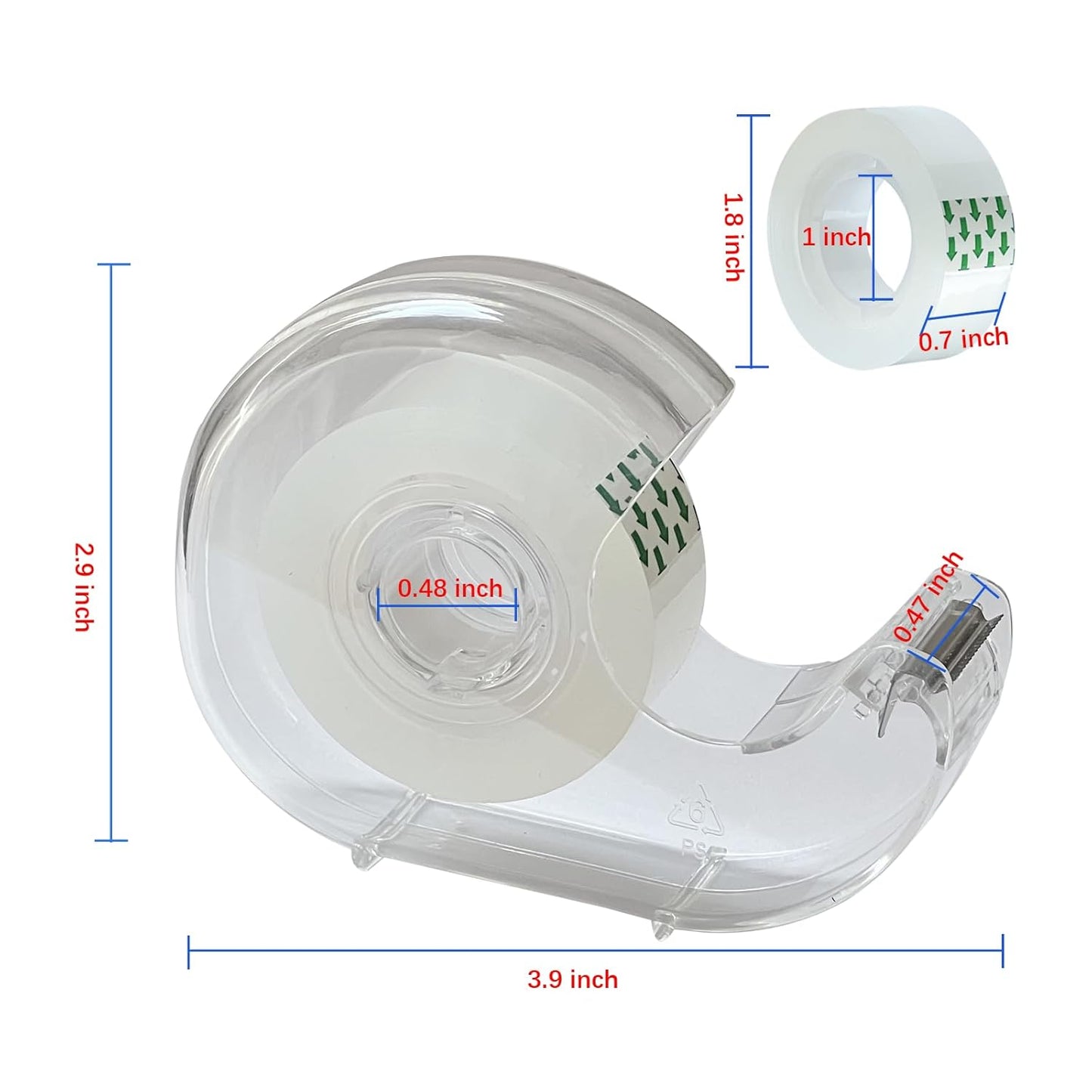 Clear Tape, Transparent Tape for Office, 3/4 in, Dispensered, 16 Packs