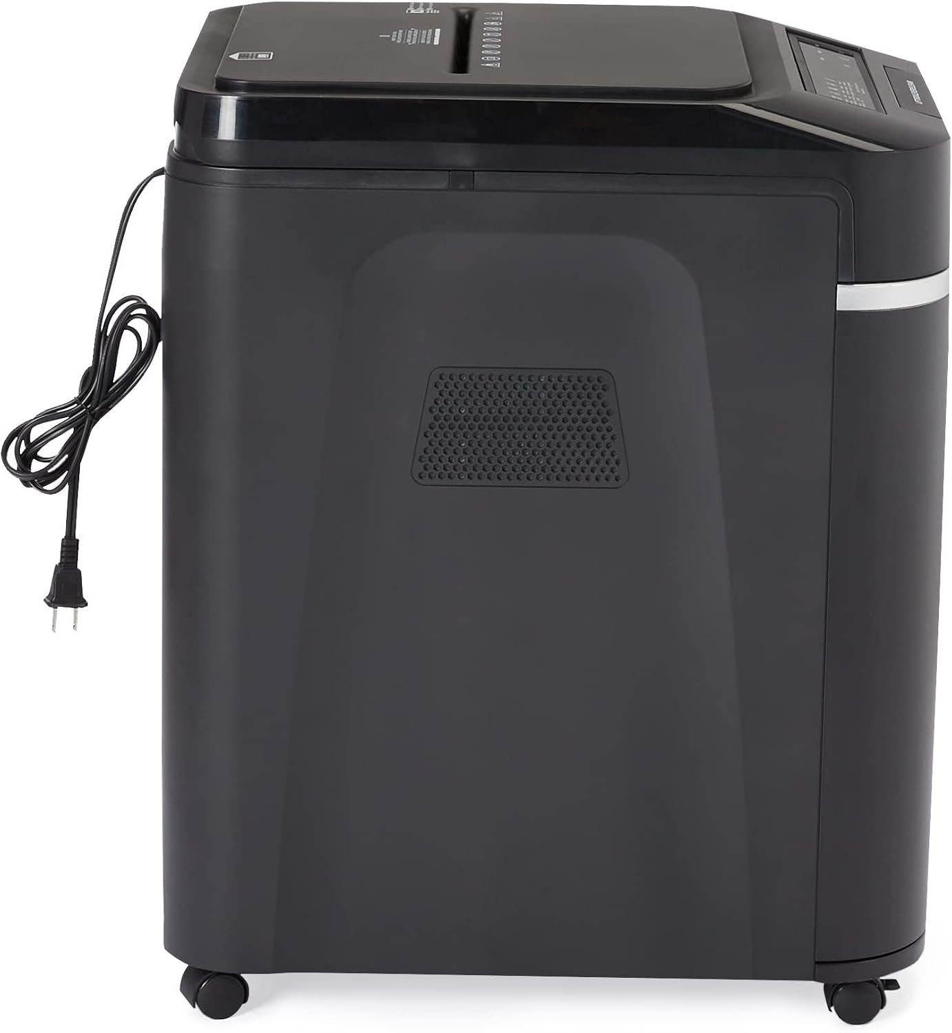 Amazon Basics 200-Sheet Auto Feed Cross Cut Paper Shredder with Pullout Basket, Black