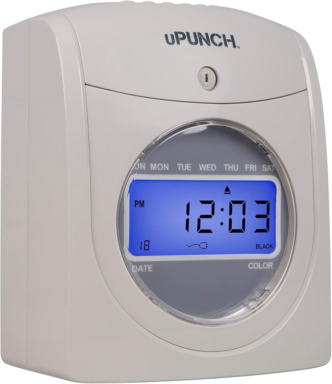 uPunch HN2500 Calculating Time Clock Bundle for Small Business: Auto Align Employee Time Tracking System with 100 Time Cards, Ribbon, and Keys