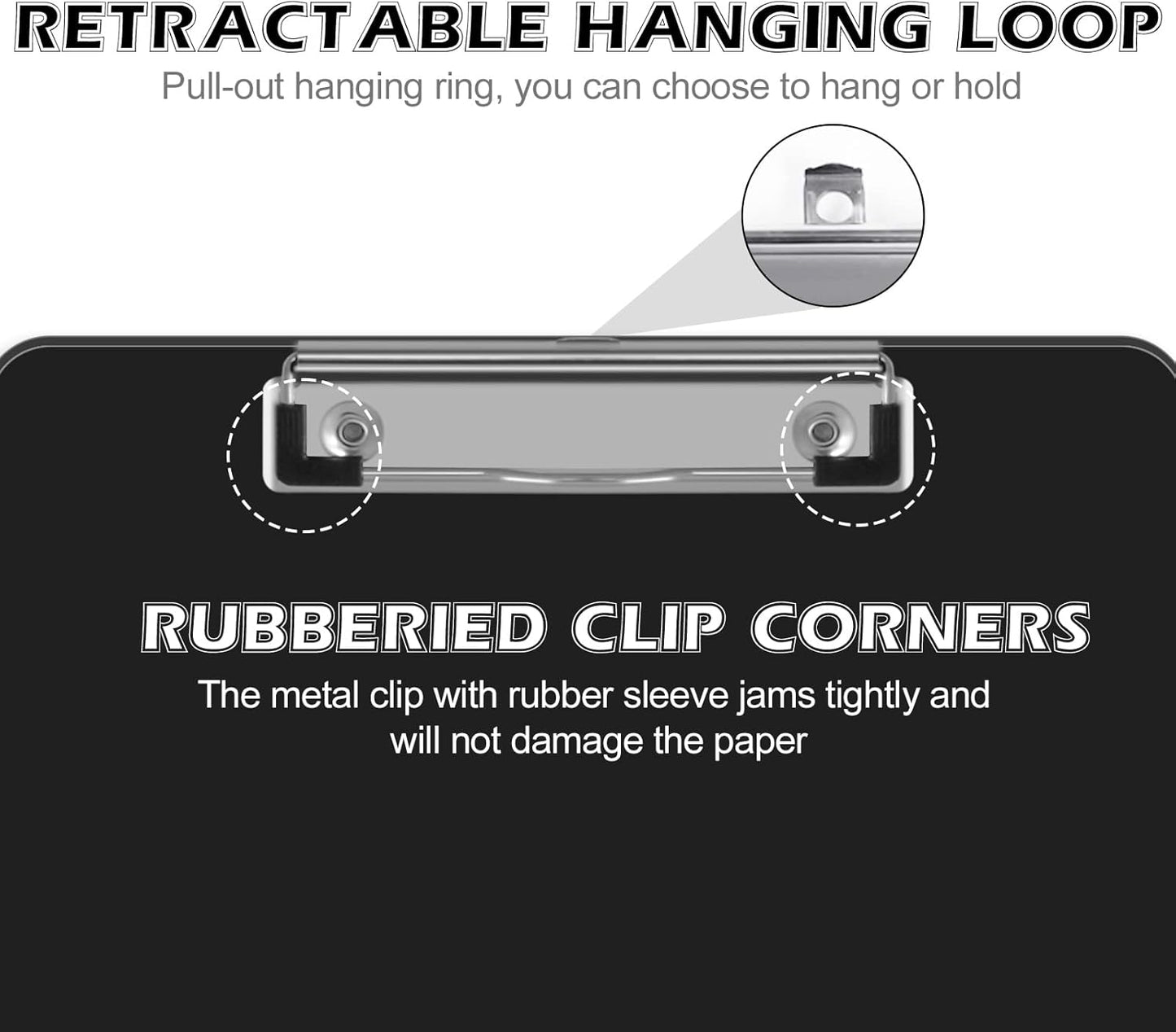 HERKKA 15 Pack Plastic Clipboards - Black, Low Profile A4 Letter Size, 12.5 x 9 Inch