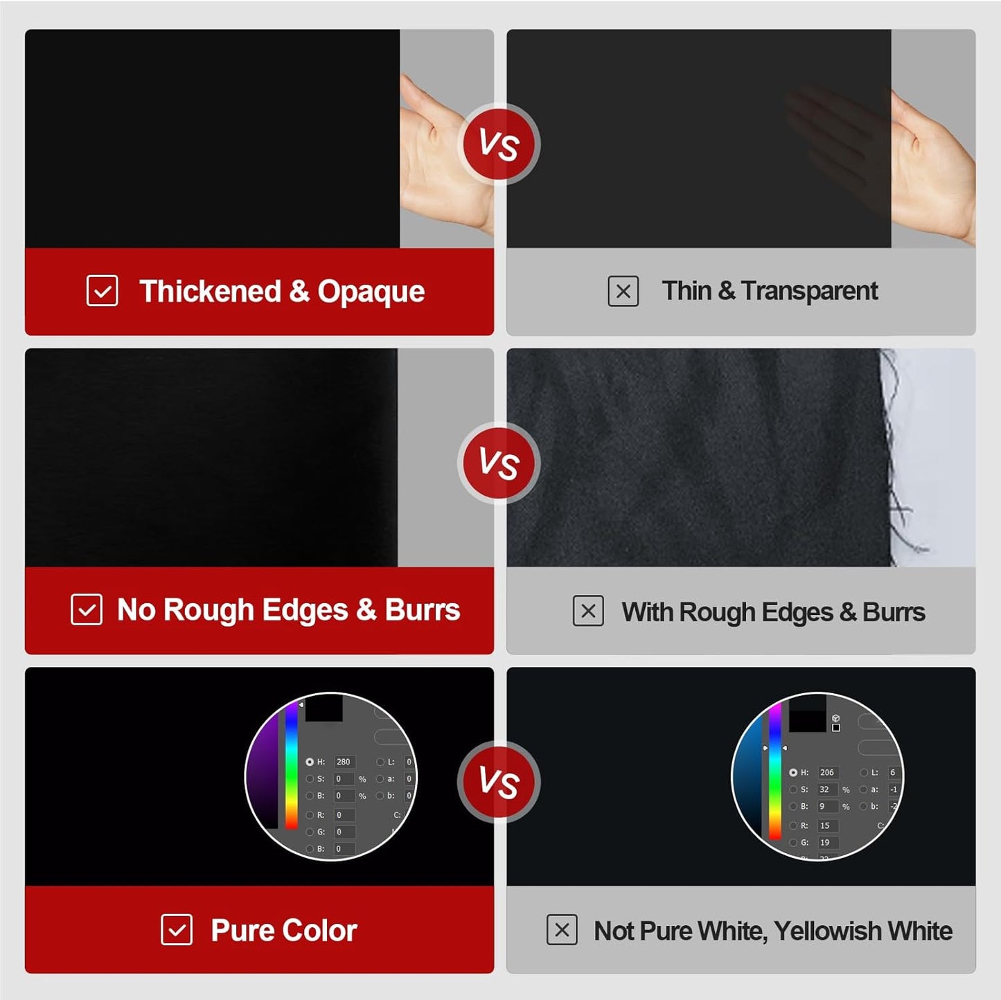 6x10 Ft Black Backdrop for Photography Background, Studio Background for Portraits, Product Shoots, Vedio, Chromakey Black Screen for Streaming Live, Party, Zoom Meeting