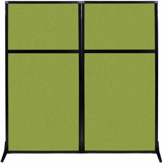 Versare Workstation Partition | Portable Wall Divider | Modern Office Cubicle | Free Standing Privacy Screen | Flexible Work Space | 66" x 70" Lime Green Fabric Panels