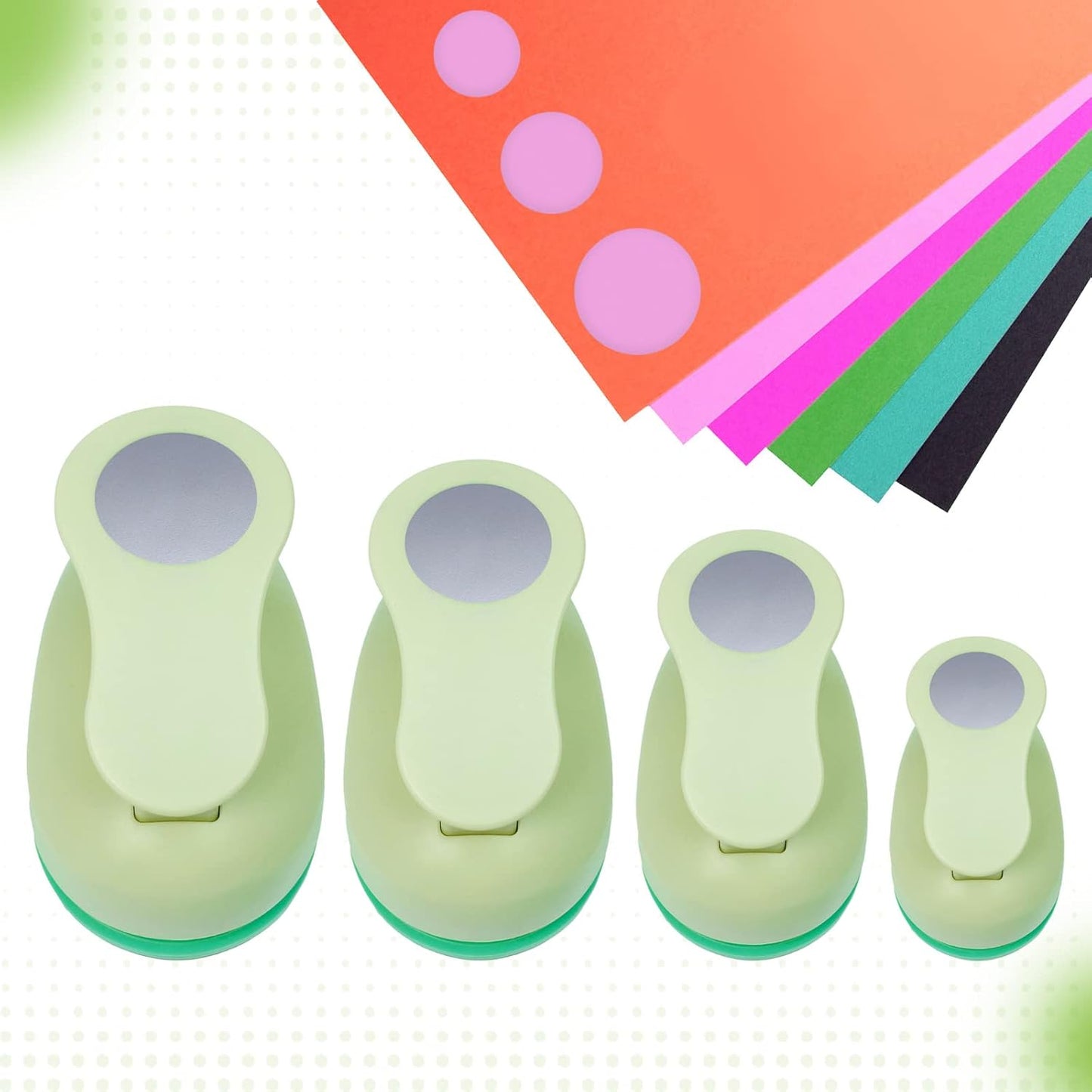 UCEC Craft Hole Punch, 2+1.5+1+5/8Inch Circle Punch, Circle Hole Punch, 4 Pcs Paper Punches for Crafting, Cardboard, Office Supplies, Back to School Supplies