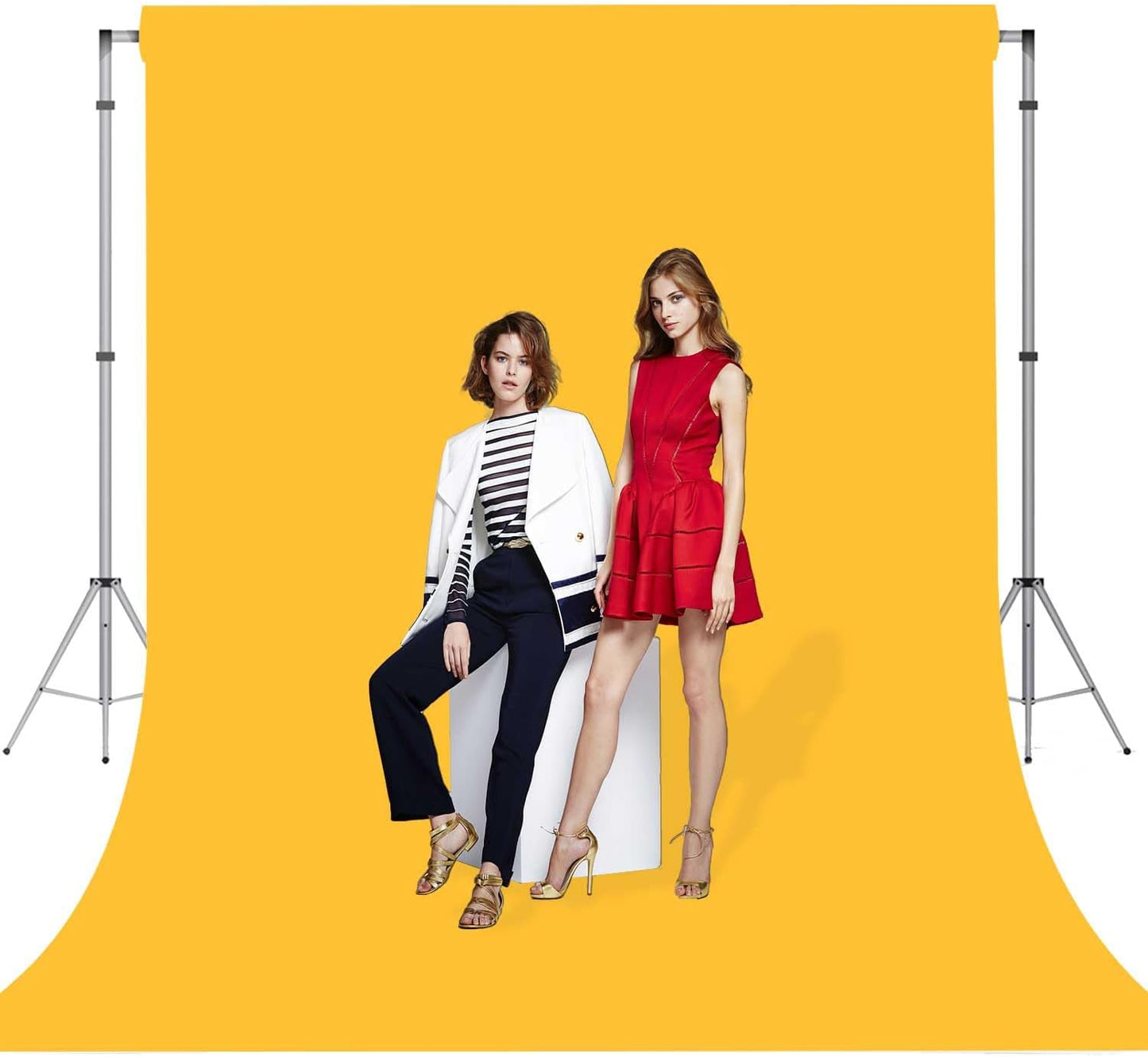 Yellow Photo Backdrop for Photoshoot Yellow Background for Photography Photo Backdrop Curtain for Party 10 x 10 FT