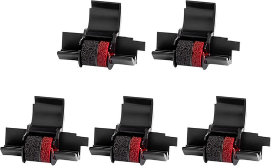 5 Packs IR40T Calculator Ink Roller Printer Ribbon IR-40T CP13 MP-12D PR-42 IR-40T, Black & Red Compatible with Casio HR-100TM HR-150TM HR-170RC, Sharp EL-1750V EL-1801V