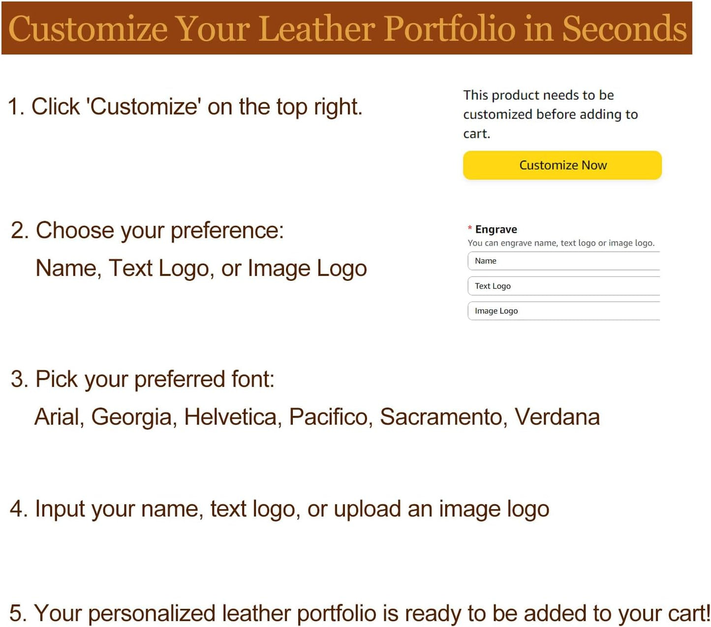 Personalized Vegan Leather Portfolio, Legal Size 8.5 x 14 Pad Holder, Custom Business Padfolio for Men Women, Zippered Laptop Organizer, Professional Notepad Folio, Brown