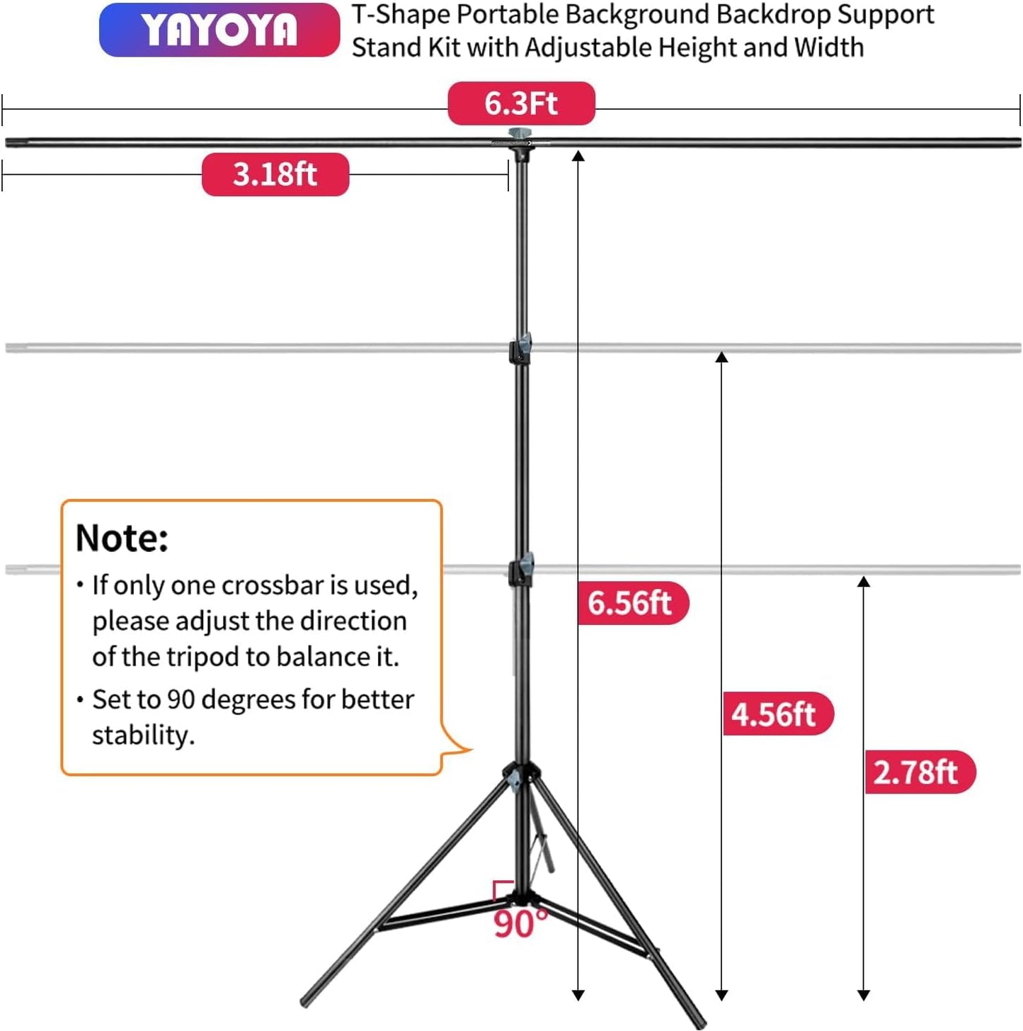 White Backdrop with Stand, 6x9 ft White Photo Backdrop Curtain with 6.3x6.5 ft Background Stand, Portable Backdrop Support Kit with Carrying Bag, 5 Strong Spring Clamps