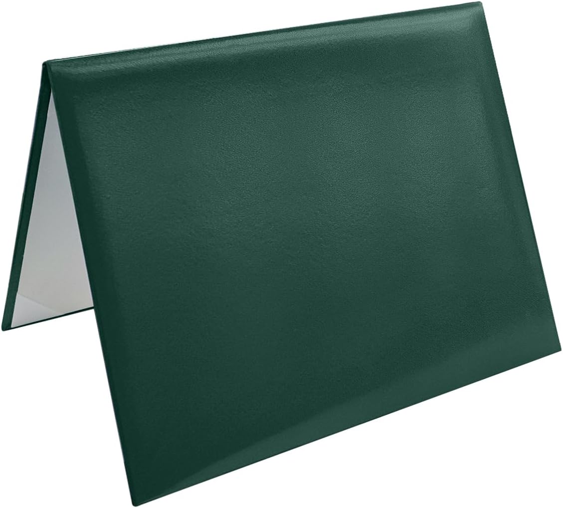 Diploma Cover 8.5x11 Inch, Graduation Certificate Holder - Elegant Faux Leather Folder for Graduation, Wedding Officiant,Forest Green-1 Pack
