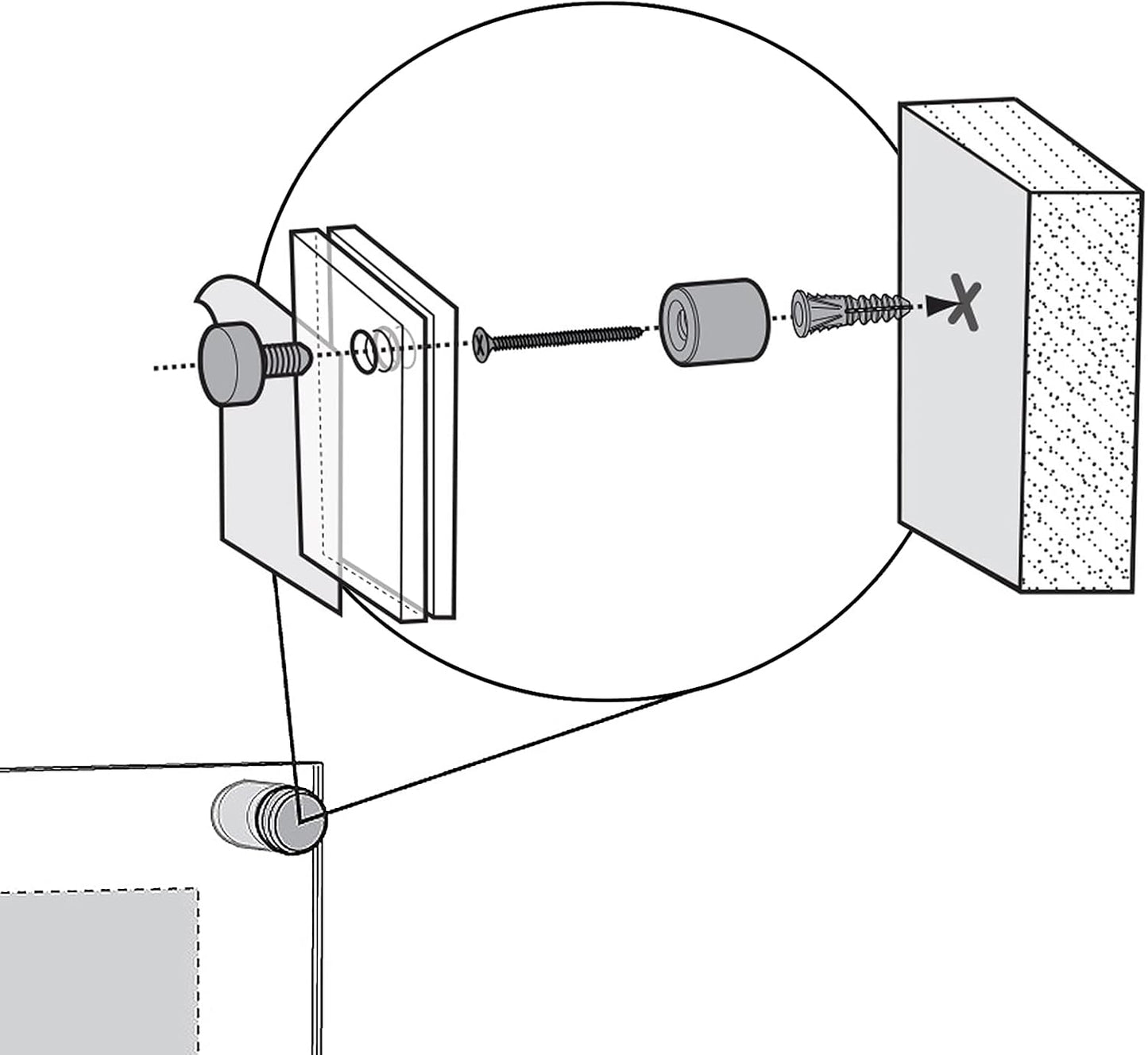 Azar Displays 105530 Floating Acrylic Wall Frame with Silver Stand Off Caps: 22" x 28" Graphic Size. Overall Frame Size: 26" x 32", Silver