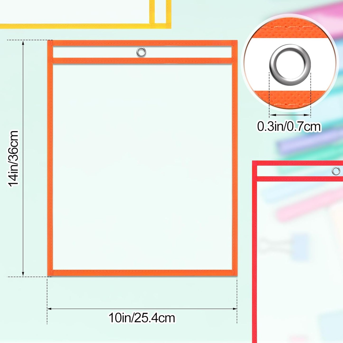 PerKoop 100 Pcs Oversized Clear Dry Erase Pockets Sleeves Bulk 10 x 14 Inch Erasable Ticket Holder Waterproof Sheet Protector Reusable Plastic Sleeves Document Holder for Classroom School Organization