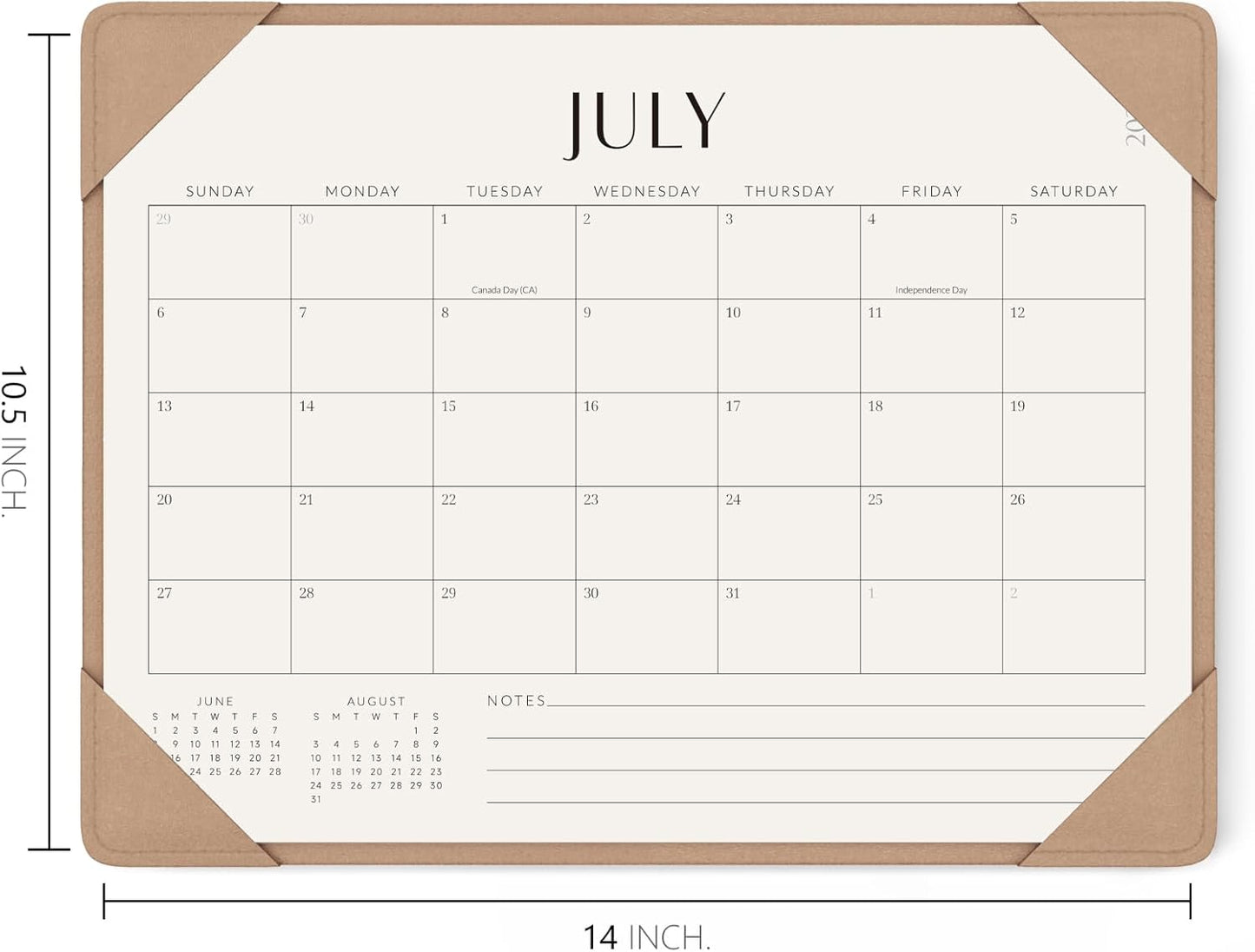 Jotsome Desk Calendar 2025-2026 with Desktop Mat, Academic Desk Pad Calendar From July 2025 to December 2026 14x10.5 inch, Desk Blotter Calendar for Home Office and School, Easy Planning, Apricot