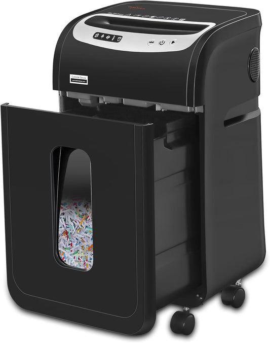 Paper Shredder for Home Office Heavy Duty with 60 Mins Running with US Patented Cutter,Shred CD/Card with Extra Large Bin,AUTO Jam Proof(ETL) (20-Sheet Cross Cut)