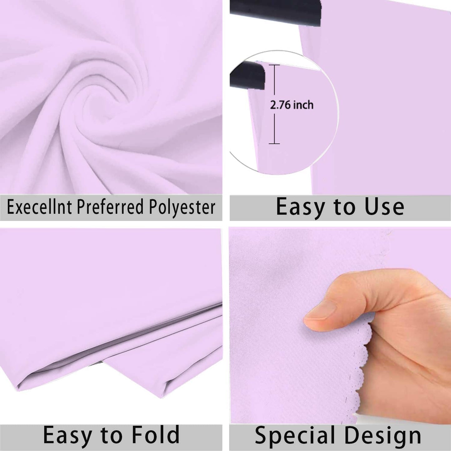Light Purple Photo Backdrop for Photoshoot Light Purple Background for Photography Photo Backdrop Curtain for Party 8x10 FT