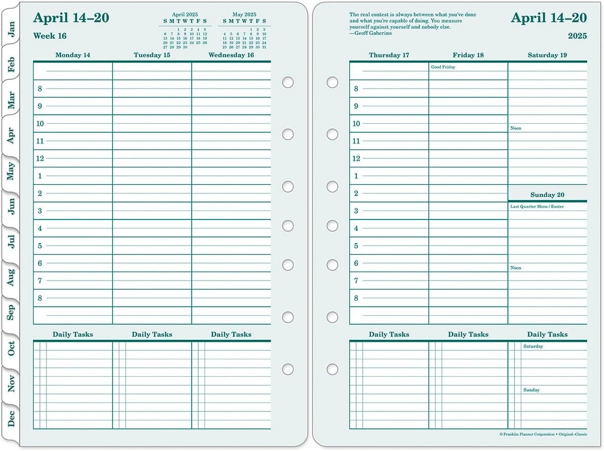 FranklinCovey - Original Weekly Ring-Bound Planner (Monarch, Jan 2026 - Dec 2026)