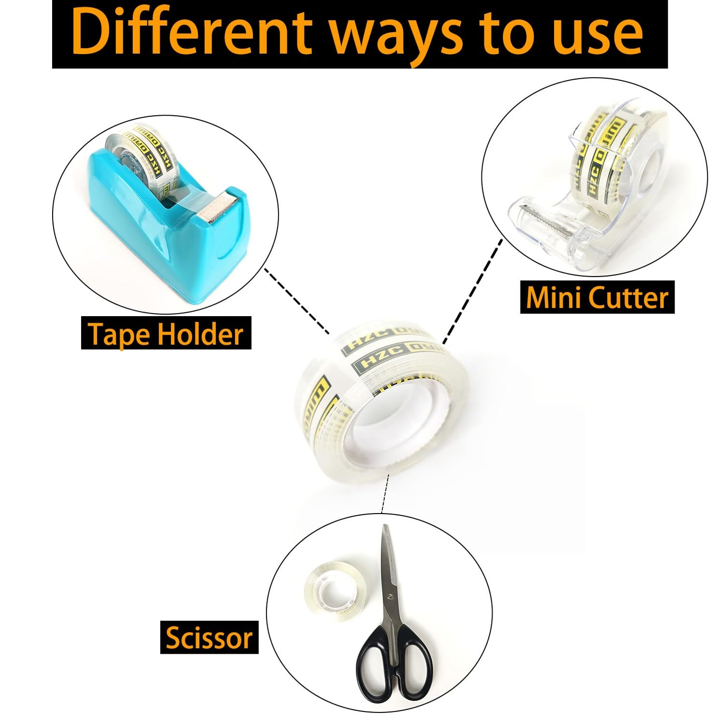 96 Rolls Crystal Tape Refills for Dispenser, 3/4Inch x 1000 Inch, Transparent Stationery Tape for Office, Home, School for Wrapping, Crafts, Office and Professional Use