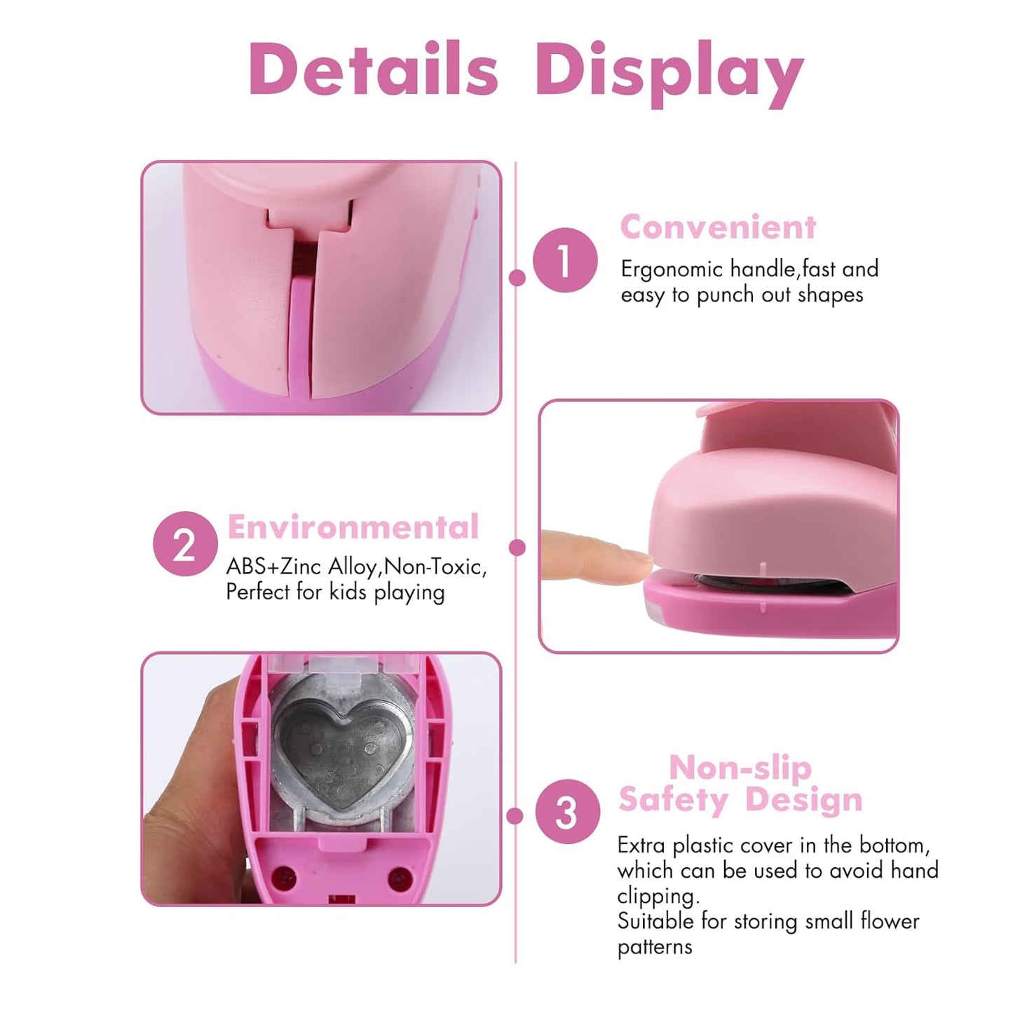 LOONENG 5/8 Inch Heart Paper Punch - High Precision Design for Romantic Heart Patterns - Ideal for Scrapbooking, Card Making, DIY Photo Albums, Gift Tags, Homemade Confetti