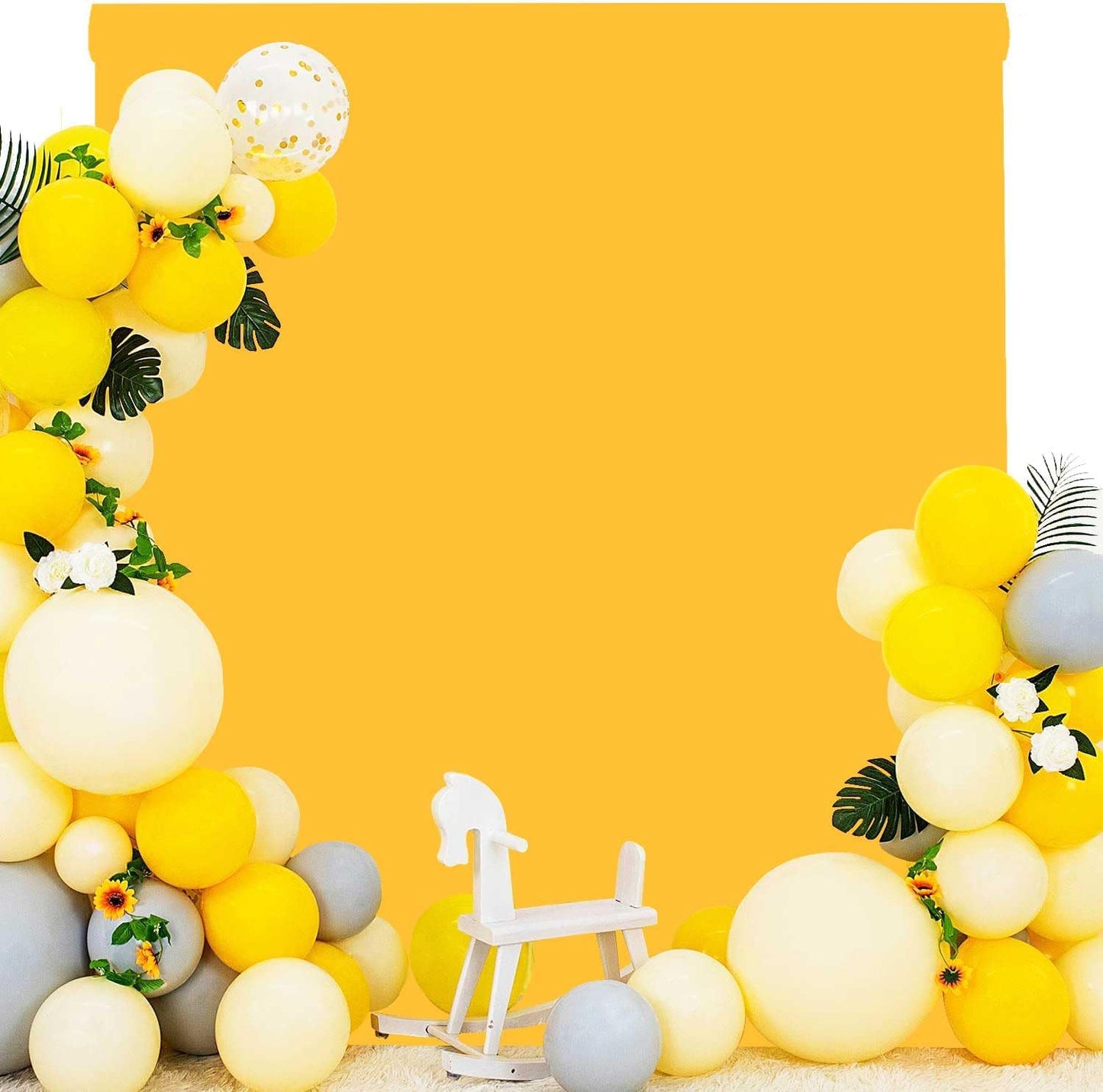 Yellow Photo Backdrop for Photoshoot Yellow Background for Photography Photo Backdrop Curtain for Party 10 x 10 FT