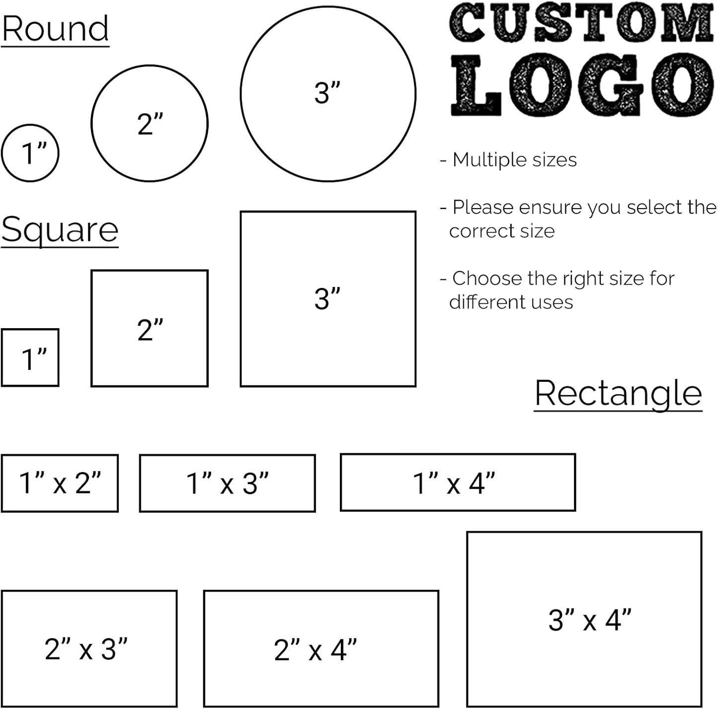 Custom Stamp with Logo Text - Personalized Rubber Stamp with Handle - Address Stamps for Business or Crafting - Square 3"