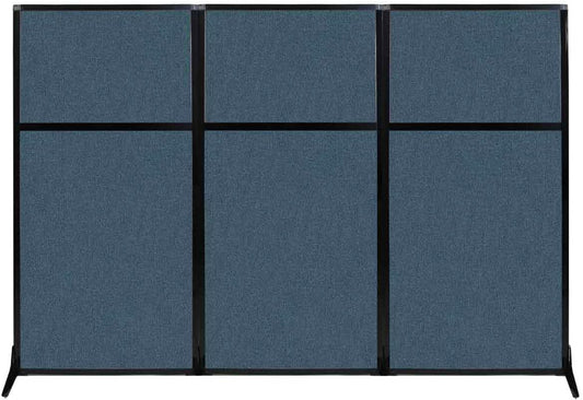 Versare Workstation Partition | Portable Wall Divider | Modern Office Cubicle | Free Standing Privacy Screen | Flexible Work Space | 99" x 70" Caribbean Fabric Panels