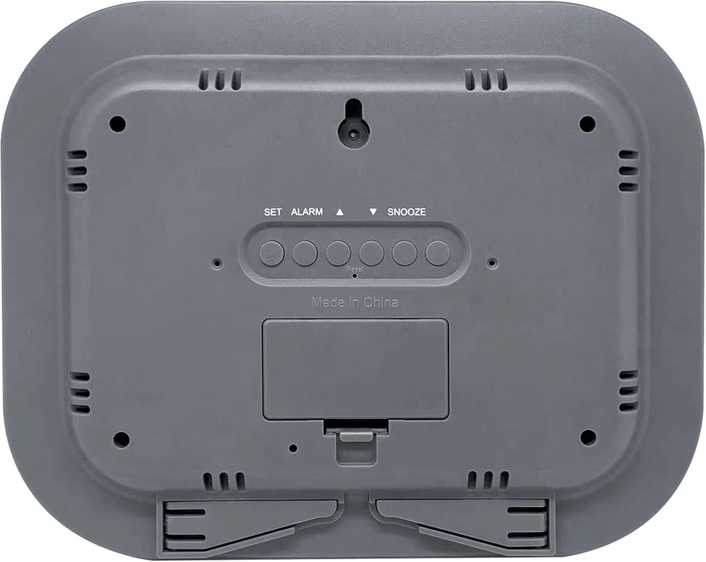 Westclox Large Digital Wall Clock Battery Operated Large Digital Clock with Temperature Date and Day of Week with Alarm | Modern Digital Desk Clock for Office Kitchen Bedroom or Living Room | Silver