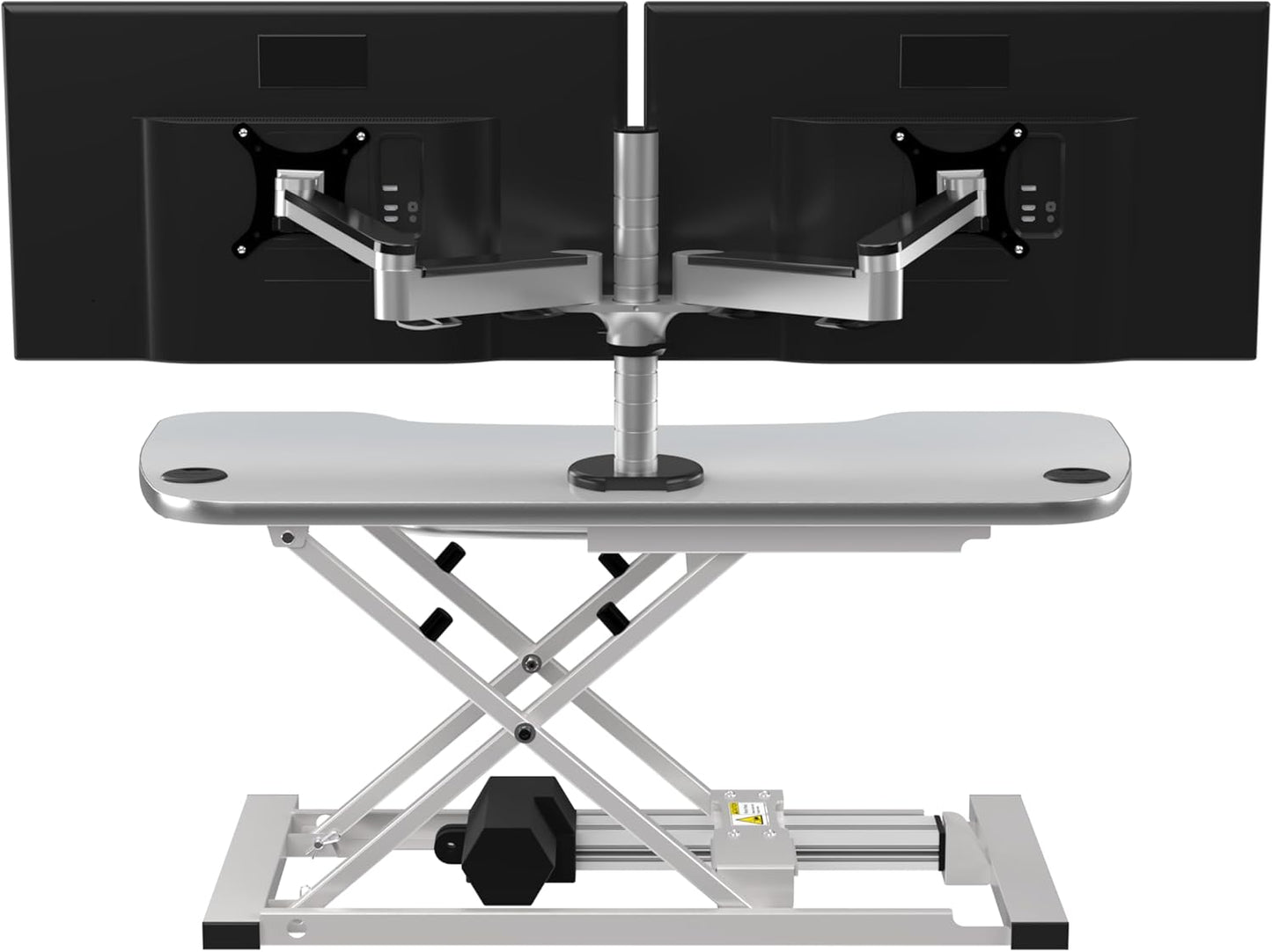 VERSADESK® PowerPro™ Elite 36” x 24" – App Controlled Electric Standing Desk Converter w/USB Charging Port. Raises up to 20”. Fully Assembled – Includes LED Lights. Supports 80 lbs. – White