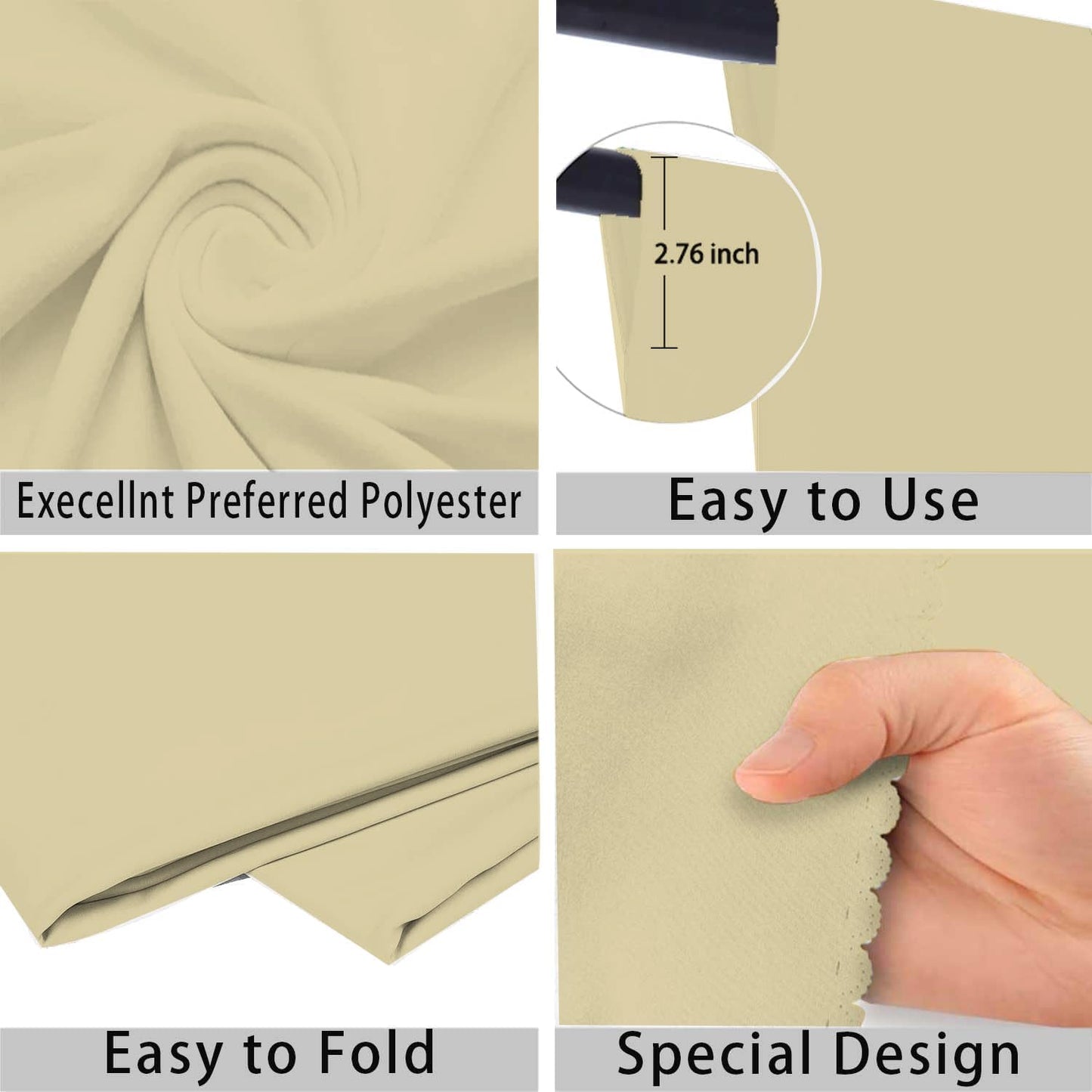 Tan Photo Backdrop for Photoshoot Tan Background for Photography Photo Backdrop Curtain for Party 8x10 FT