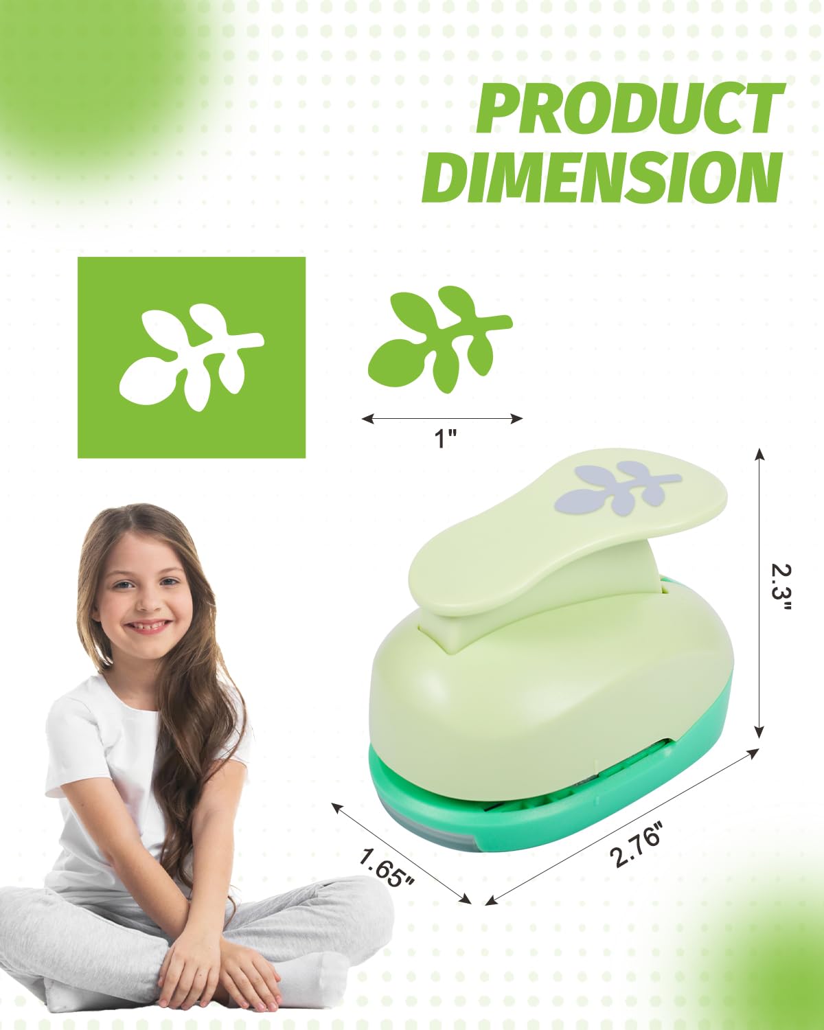 UCEC Cherry Leaf Punch 1 Inch, Hole Punch Shapes Lever Action Craft Paper Punches for Crafting Scrapbooking, Thanksgiving Day, Autumn and DIY