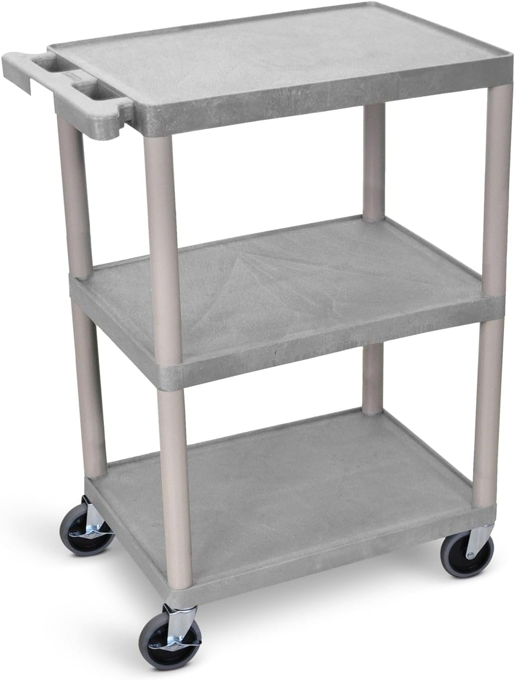Luxor HE34 Utility Cart (Pack of 10) 3 Shelves Structural Foam Plastic - Gray