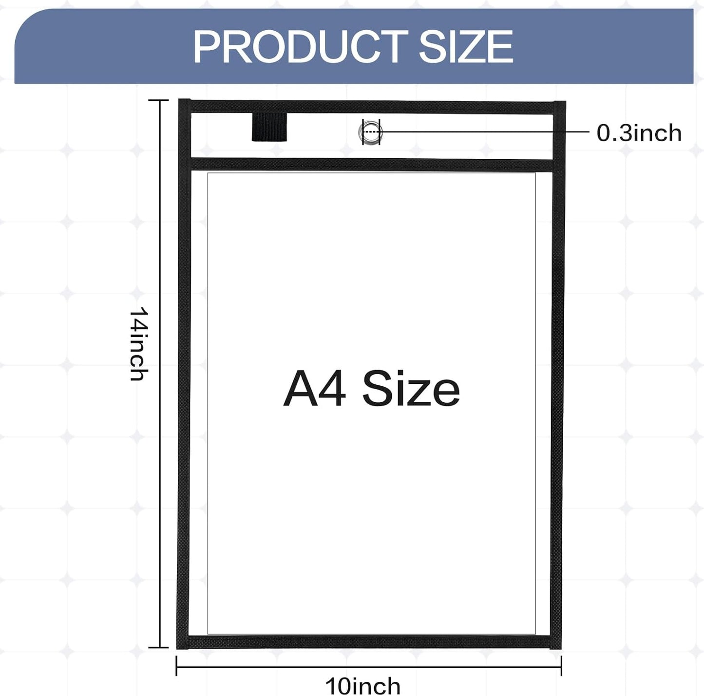 80 Pack Dry Erase Pockets, Black 14 x 10 Inch Reusable Job Ticket Holders Work Order Plastic Sleeves Shop Ticket Folder Dry Erase Sheet Protectors for Teacher Classroom Office Organization