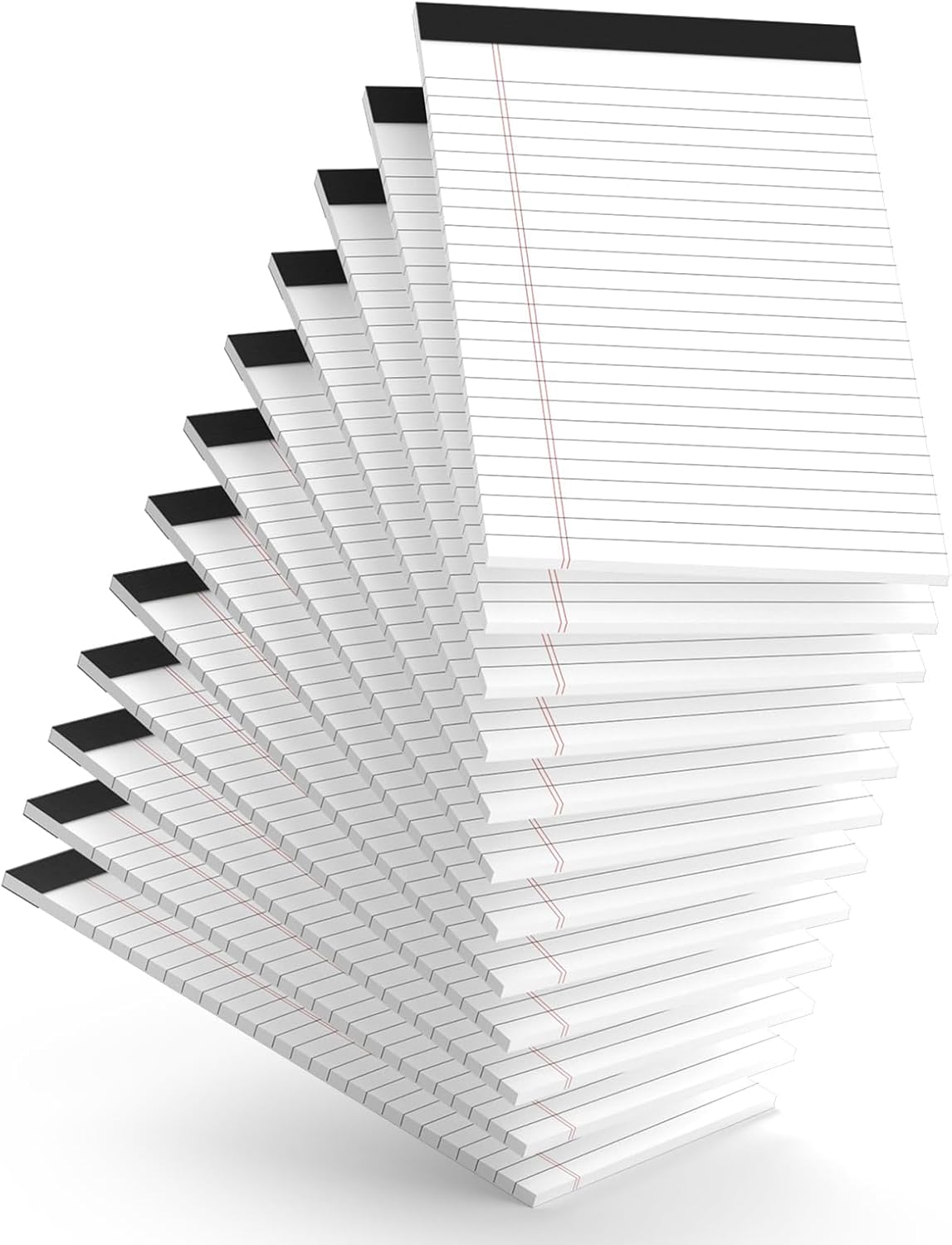 12pcs Small Note Pads, White Notepads 5x8 College Ruled Notebook, Writing Pads 5 x 8, Legal Pads, Memo Pad Paper Perforate Narrow Ruled Notebooks for Work, School, Office,30 Sheets/Pack