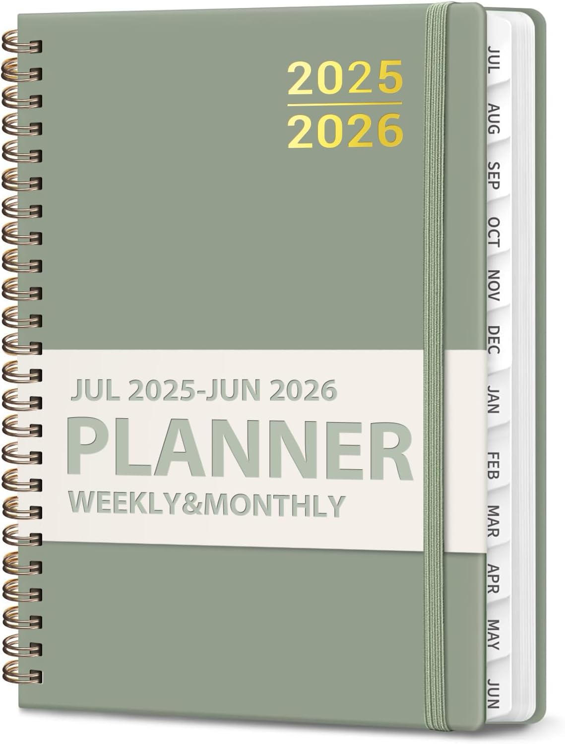 Planner 2025-2026 for Women & Men, Weekly and Monthly Calendar Notebook (July 2025 - June 2026), Hardcover Spiral Bound School Teacher Student Planner with Tabs, Inner Pocket, A5 (6.3" x 8.5")
