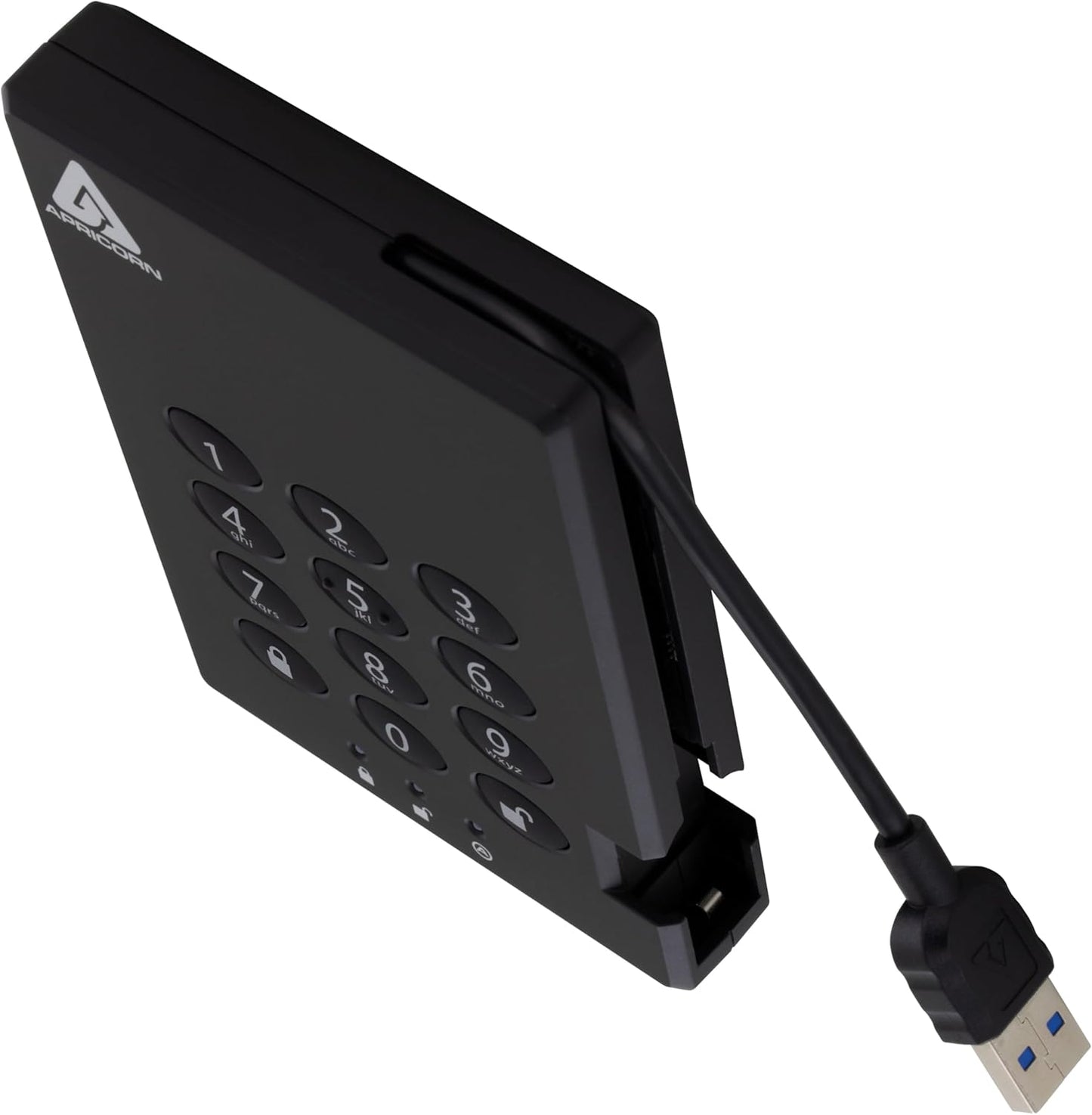 Apricorn Aegis Padlock 3.0 1TB USB 3.0 External Hard Drive, Black