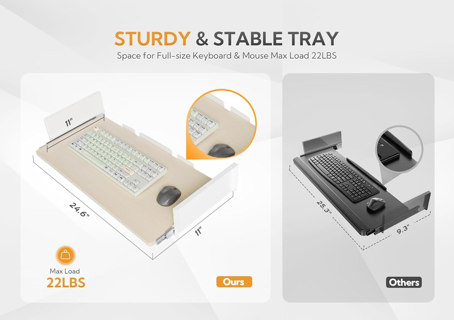 Claiks Standing Desk with Keyboard Tray, Electric Standing Desk Adjustable Height, 55x24 Inches Sit Stand up Desks with Splice Board, Raising Desks for Home Office, Natural