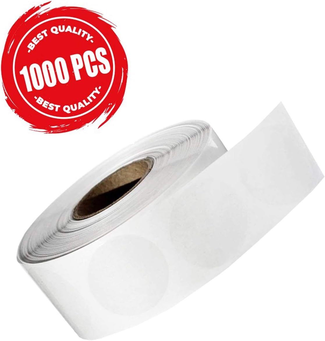 Performore Crystal Clear Transparent 2" Round Stickers, Envelope Tab Sealer and Retail Package Round Clear Seal Labels Self Adhesive, 1000 Stickers Per Roll