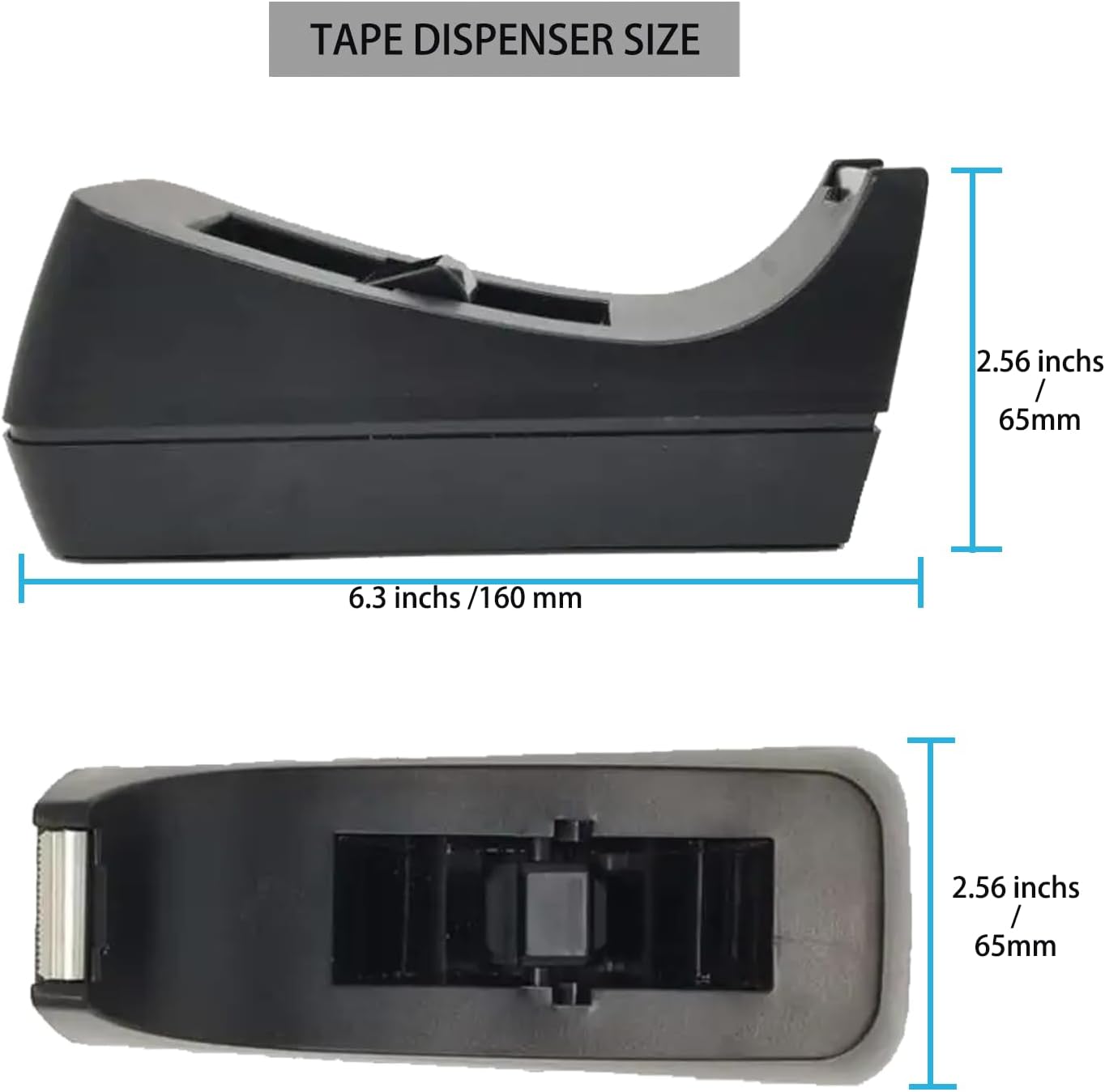 Transparent Tape with Dispenser 10 Pack Tape Dispensers Desk unweighted Non Skid Base Desktop Dispenser Bulk for Office Home School