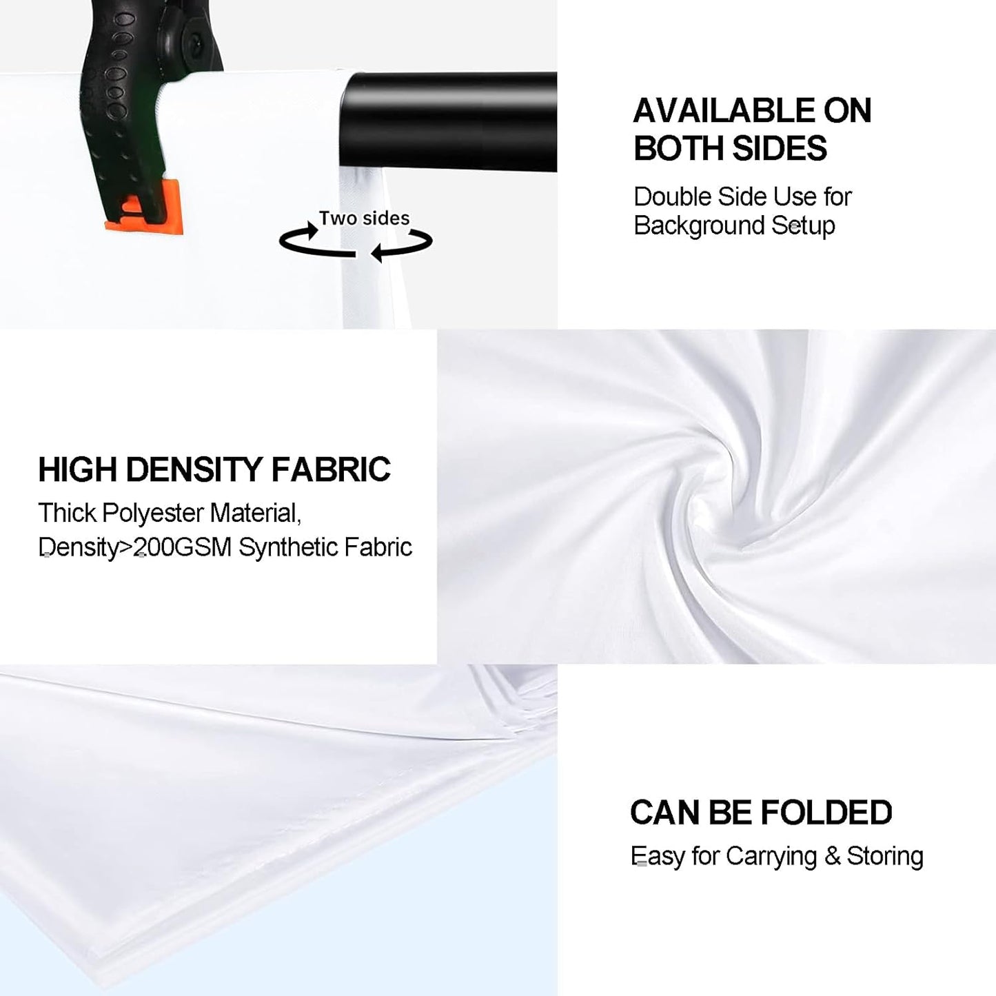 5X 6.5 Ft White Backdrop Photography, White Screen Photo Booth Backdrop for Photoshoot, Party and Video, Photo Background for Product, Portrait, Video Recording