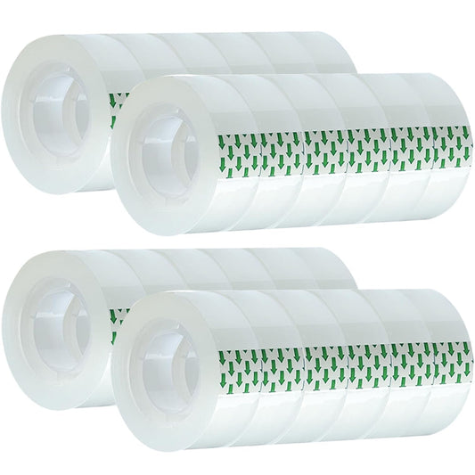 Transparent Tape Refill Rolls for Dispenser, Tear by Hand,24 Rolls x 900 inches
