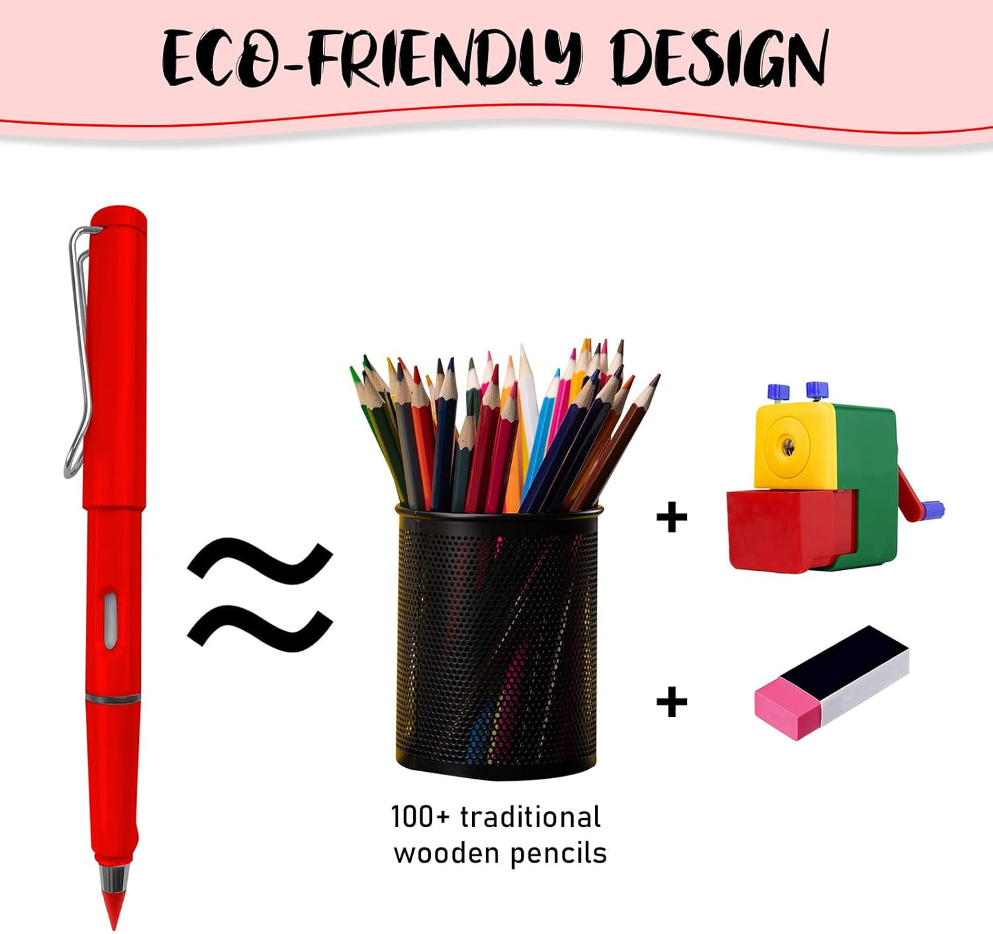 Everlasting Checking Pencils Red Erasable Pencils Correcting Pencils with Erasers for Checking Map Marking Coloring Tests Grading 4 Pack