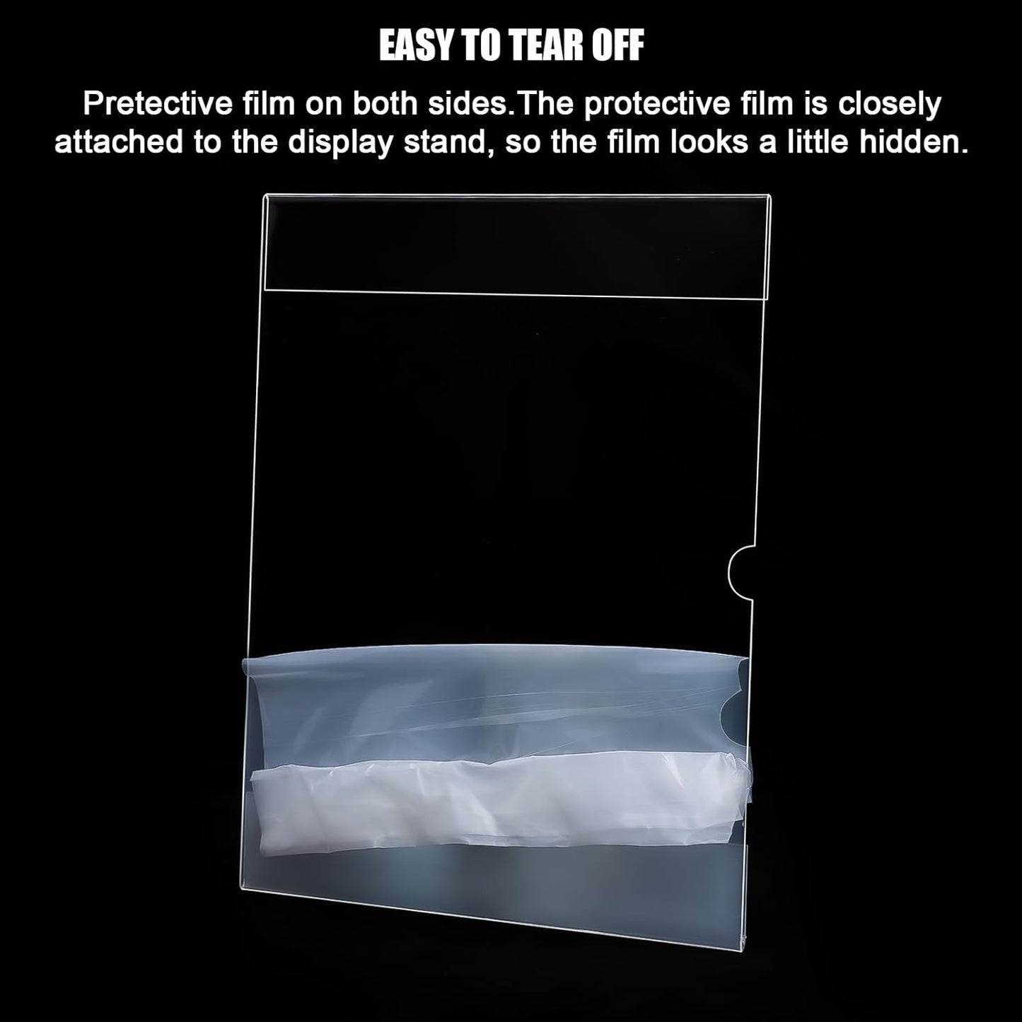 6pack Acrylic Wall Sign Holder with Tape,8.5 X 11 Wall Mount Clear Plastic Sign Holder, Memo Document Menu Holder for Restaurant, Office, School, Store and Home Use,No Drilling