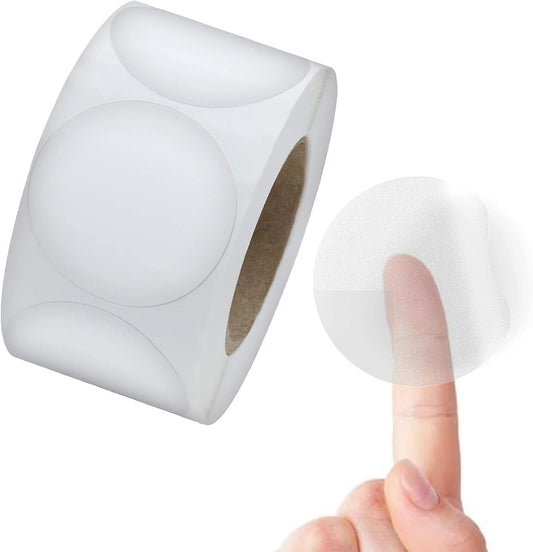 Performore Crystal Clear Transparent 2" Round Stickers, Envelope Tab Sealer and Retail Package Round Clear Seal Labels Self Adhesive, 1000 Stickers Per Roll