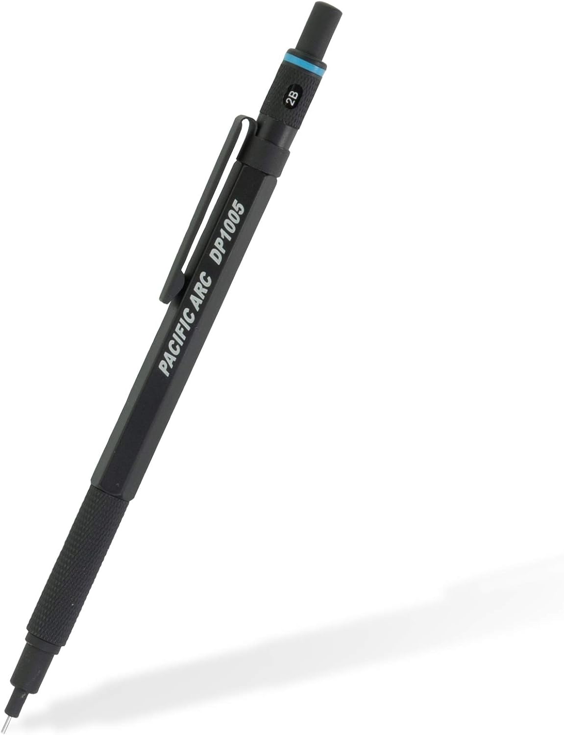 Pacific Arc Chromagraph Metal Mechanical Pencil .5 mm Black Barrel Mechanical Pencil with Built In Lead Pencil Grade Indicator, Lead Pencil Holder for Drafting, Sketching, and Drawing