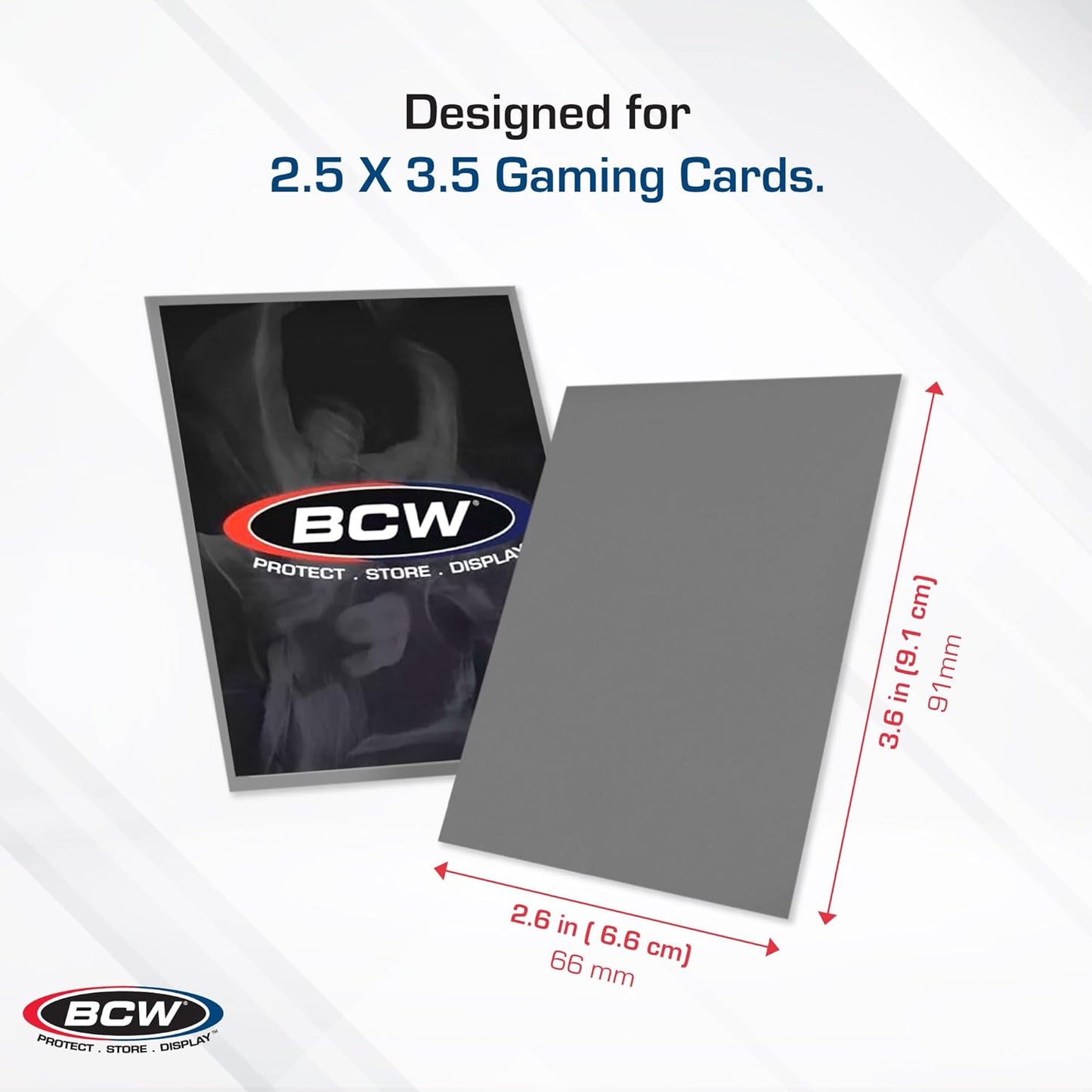 BCW Deck Guard - Double Matte Card Sleeves | 500 Count Box (10 Packs of 50) |Acid-Free, No PVC | Fits 2.5" x 3.5" | Archival Safe Sleeves for Protection (Gray)