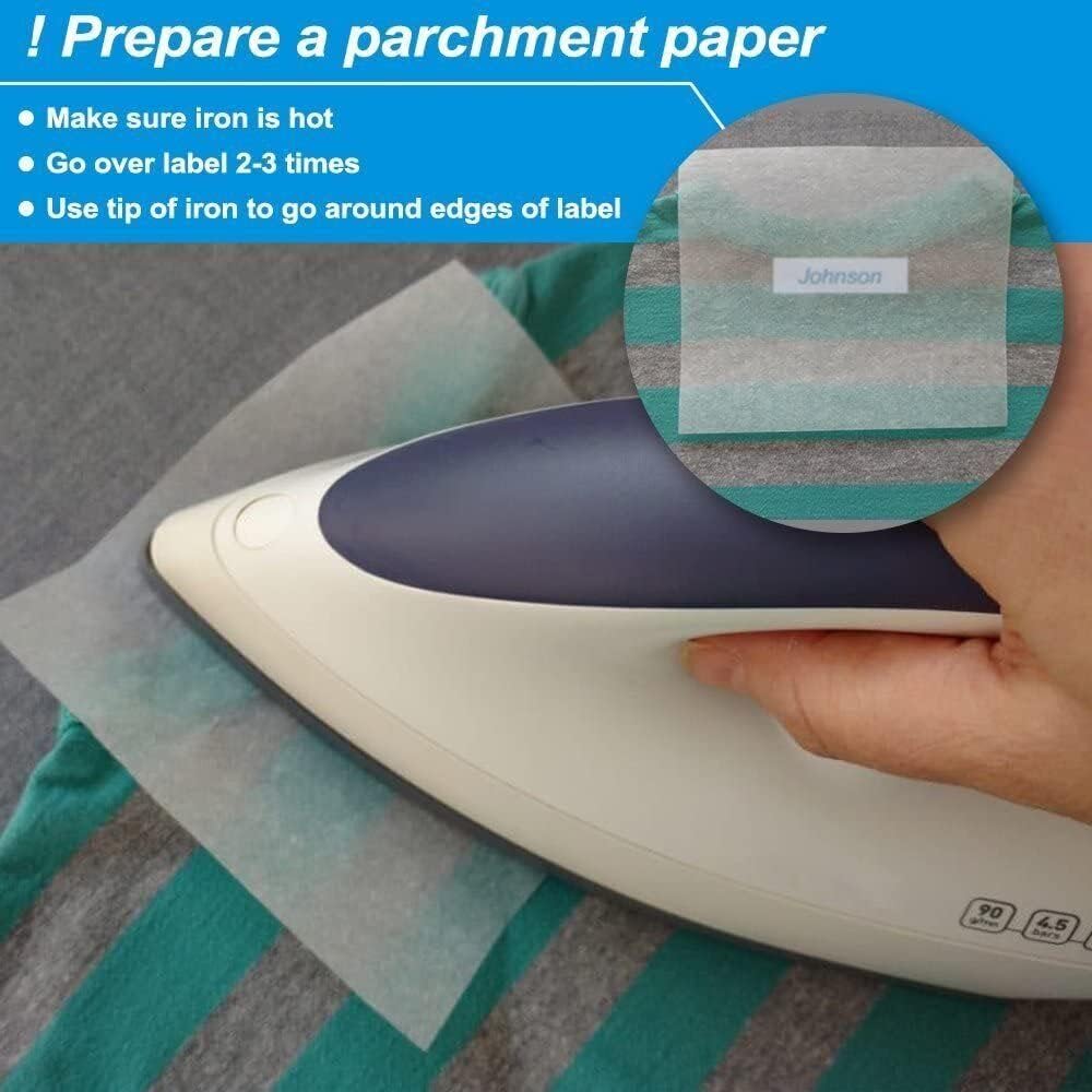 4PK Iron-on Fabric Labels Compatible for Dymo LetraTag Refill 18771 Black on White for Clothing Tape for Letra Tag Label Maker 200B LT-100H LT-110T, 12mm x 4m