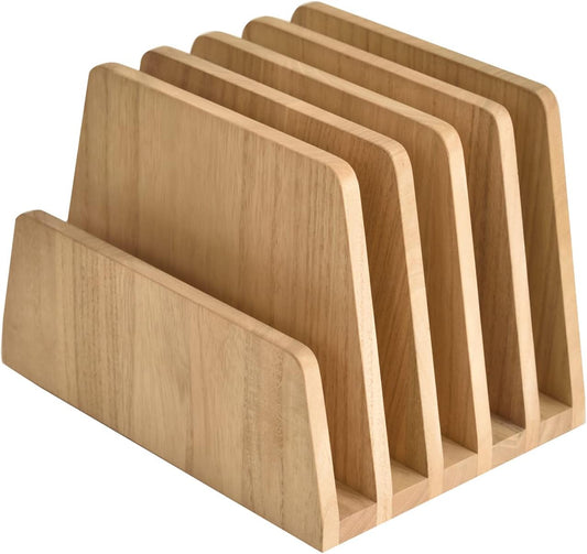 KIRIGEN Desktop File Document Holder Stand 5 Slots Mail Paper Organizer Desk Sorter Holder for File Document Organizer Stand for Home Office (5KWJJ-NA)